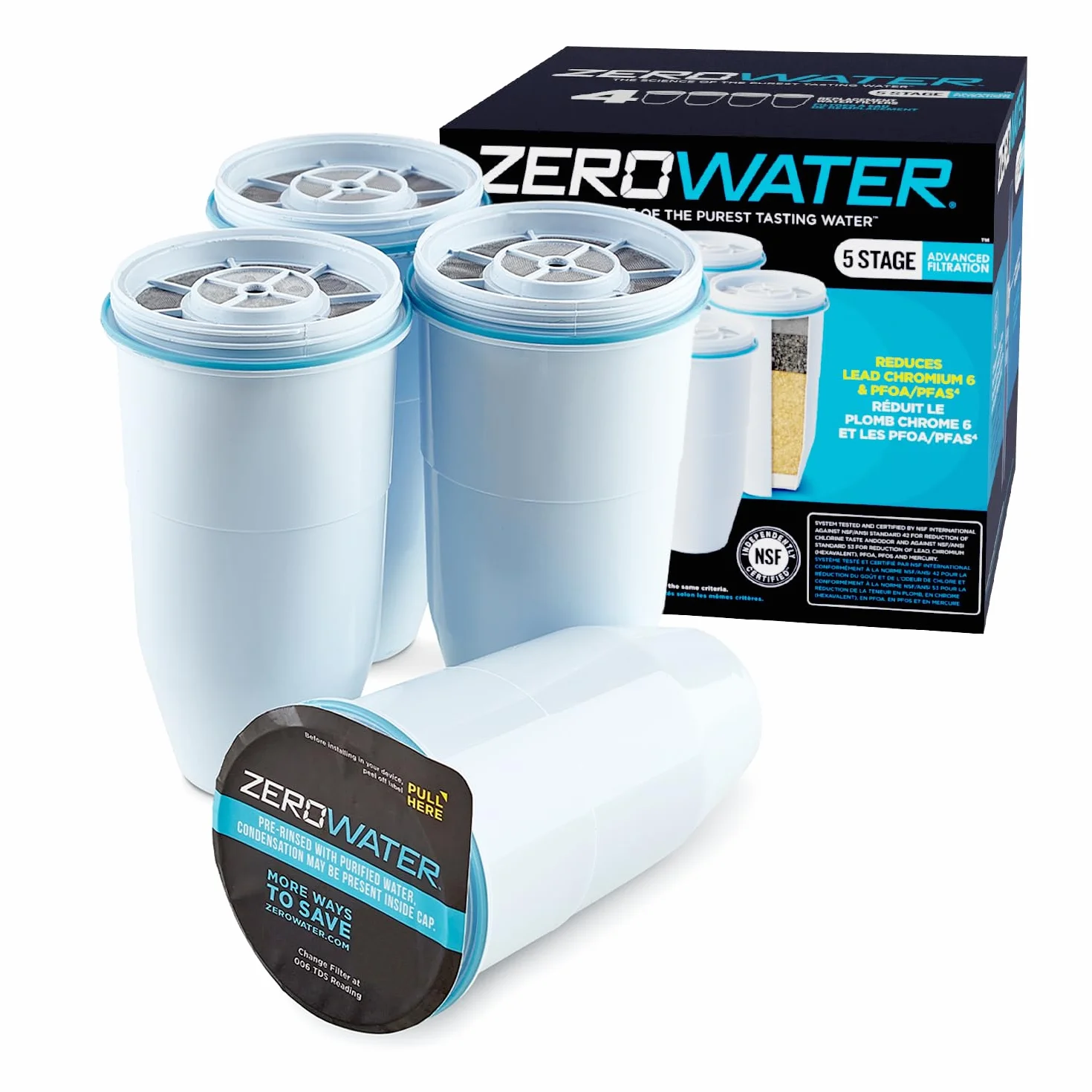 Zerowater Filtr, Biały, 20,32 x 22,86 x 19,69 cm; 589,67 g