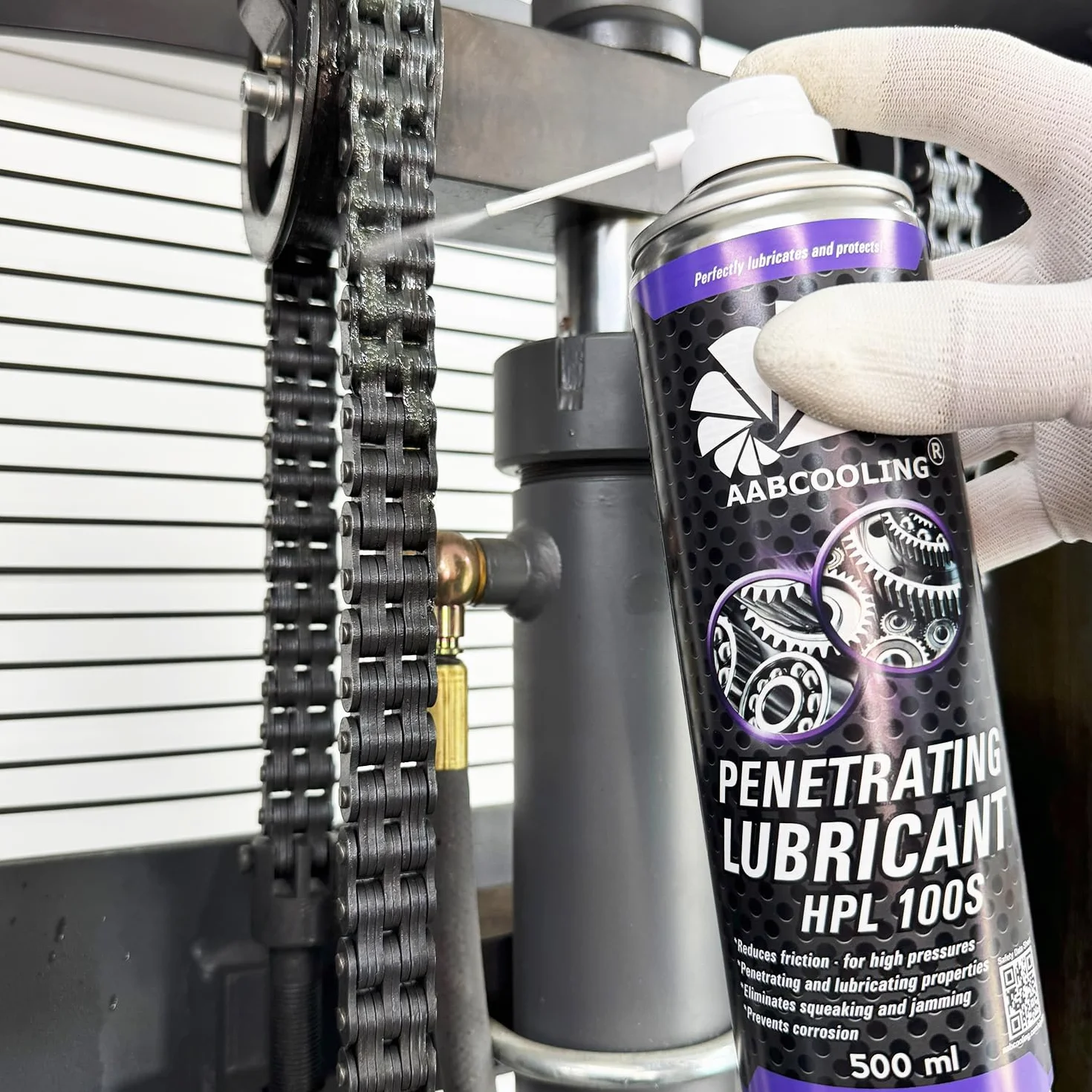 AABCOOLING HPL 100S Penetrating Lubricant Spray 500ml Smar uniwersalny przeciw wilgoci, Smar, Łańcuch, Zawiasy, Motocykl, Samochód, Produkt wielofunkcyjny, Eliminuje skrzypienie K2