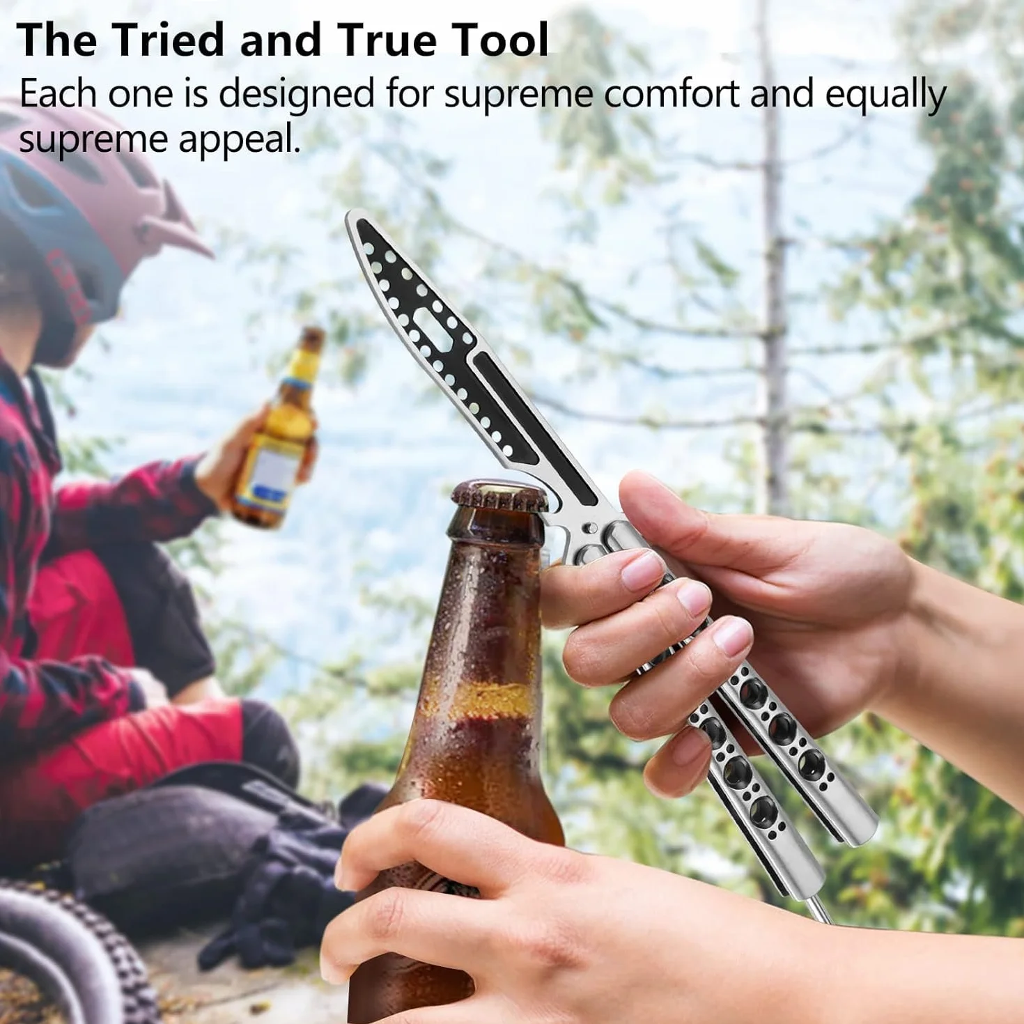 Balisong Butterfly Trainer Practice Bottle Opener - NIE Real - NO Sharp - Unsharpened Blade