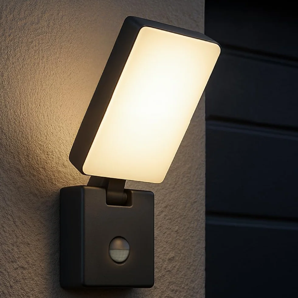 Kinkiet Zewnętrzny LED z Czujnikiem Ruchu PIR 3000K Barwa Ciepła Biel 800lm Lampa LED Zewnętrzna 10W Szeroki kąt świecenia >80° Oświetlenie Zewnętrzne na Taras Ogród Parking IP65
