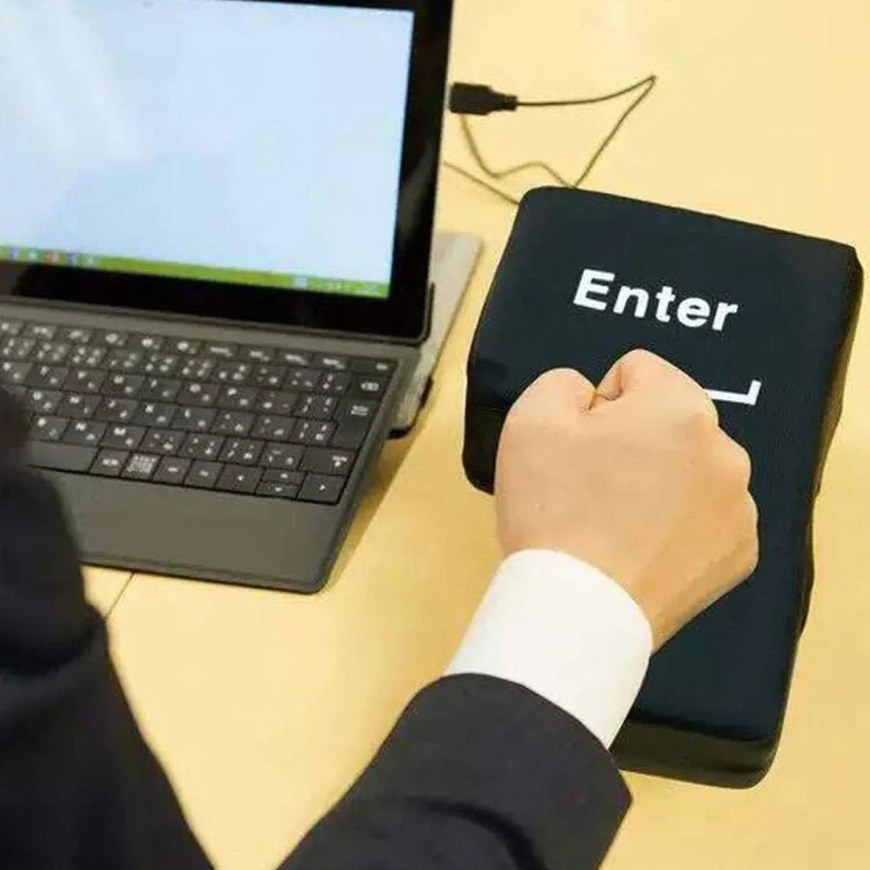 duży klawisz Enter Przycisk Enter Poduszka dekoracyjna Zabawna poduszka do spania w biurze Laptop Komputer Biurko na biurko na laptopa gadżety biurko laptop biurko mężczyźni stres poduszka