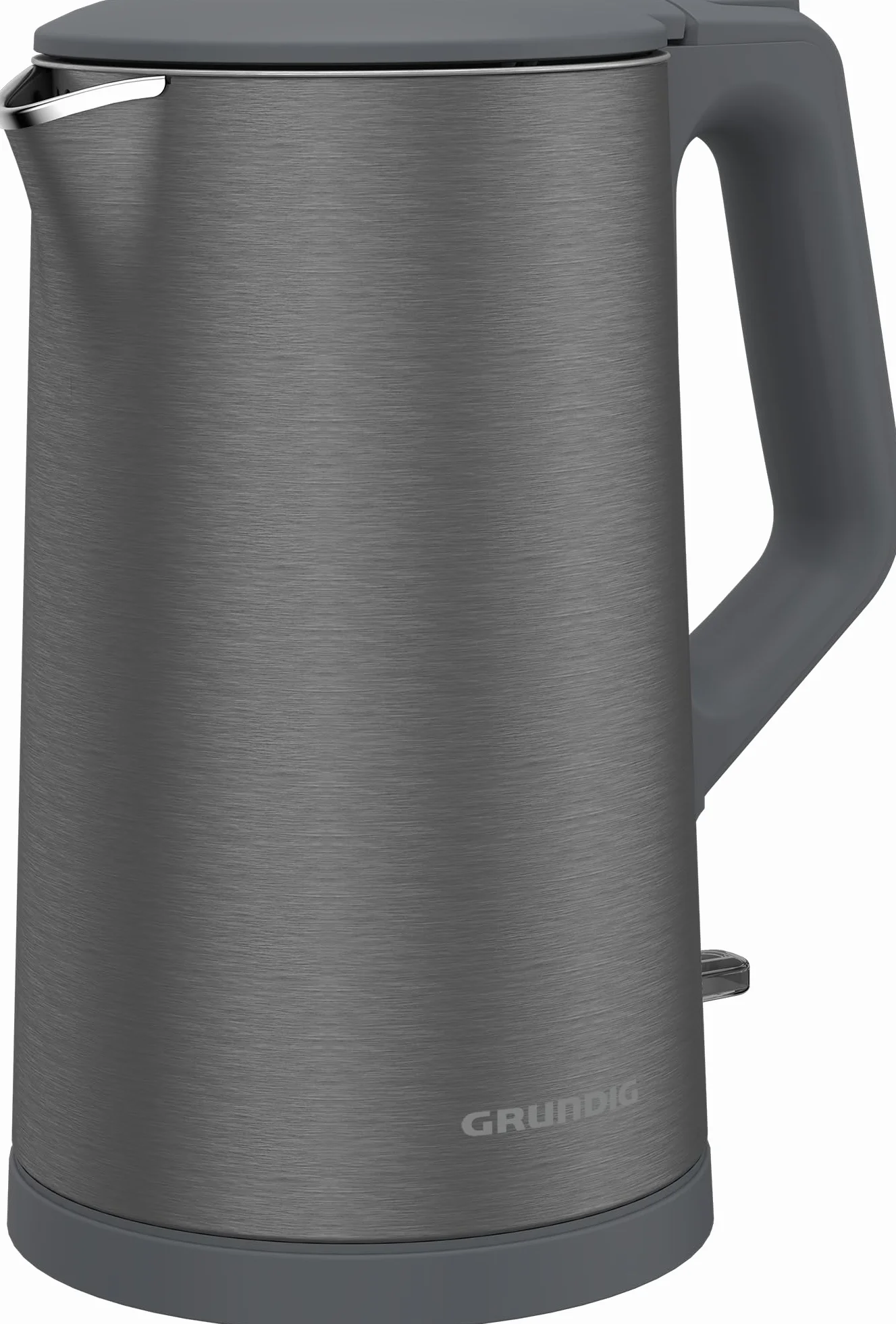 Grundig WK 7340 czajnik elektryczny, moc 2150 W, pojemność 1,5 l, zwijanie kabla, automatyczne wyłączanie, ukryty element grzejny ze stali nierdzewnej, Cool Touch z podwójną ścianką, Dark Inox