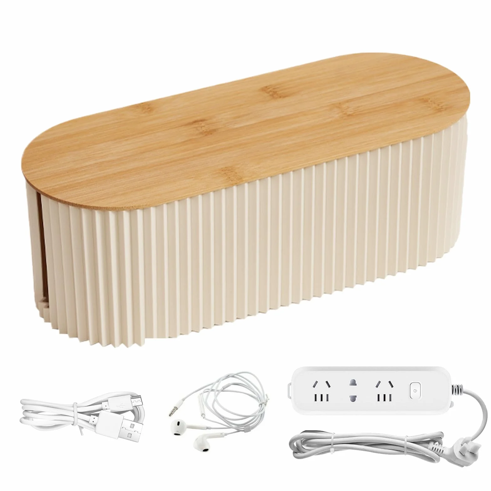 Cable Box, Cord Organizer, 12.99x5.12x4.33in Wire Holder, Safe Storage, Tidy Concealer for Extension Hiding, Desktop Setup, Study Desk, Living Space, Bedroom Use, Home Organization