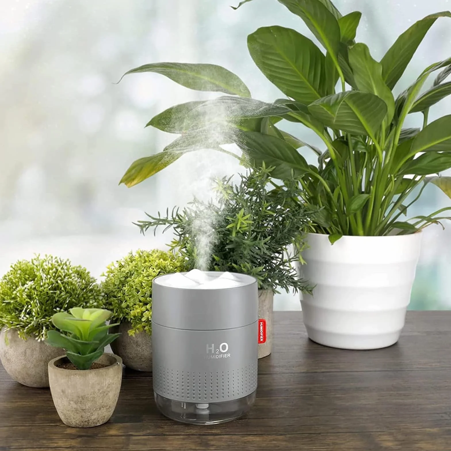 Nawilżacz powietrza ultradźwiękowy 500 ml USB cichy przenośny 2 filtry
