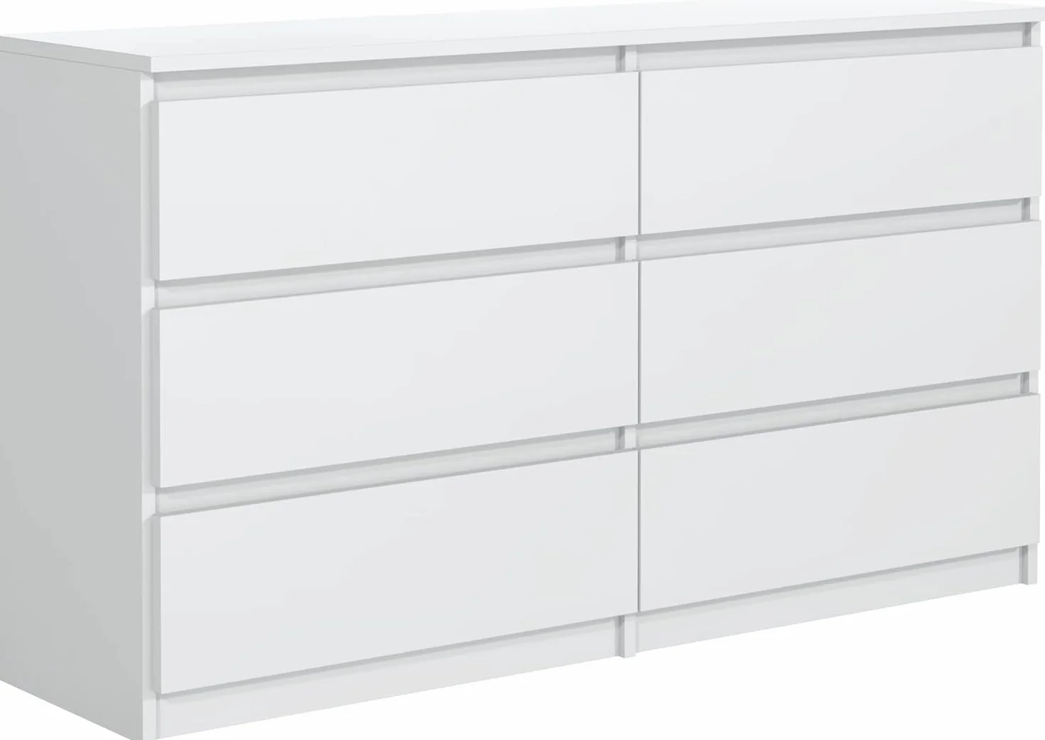 meble masztalerz Komoda Biała Mat z 6 szufladami - 120x78,5x39 cm - Komoda do salonu, sypialni - Szafka z szufladami - Komoda z szufladami - 120 cm