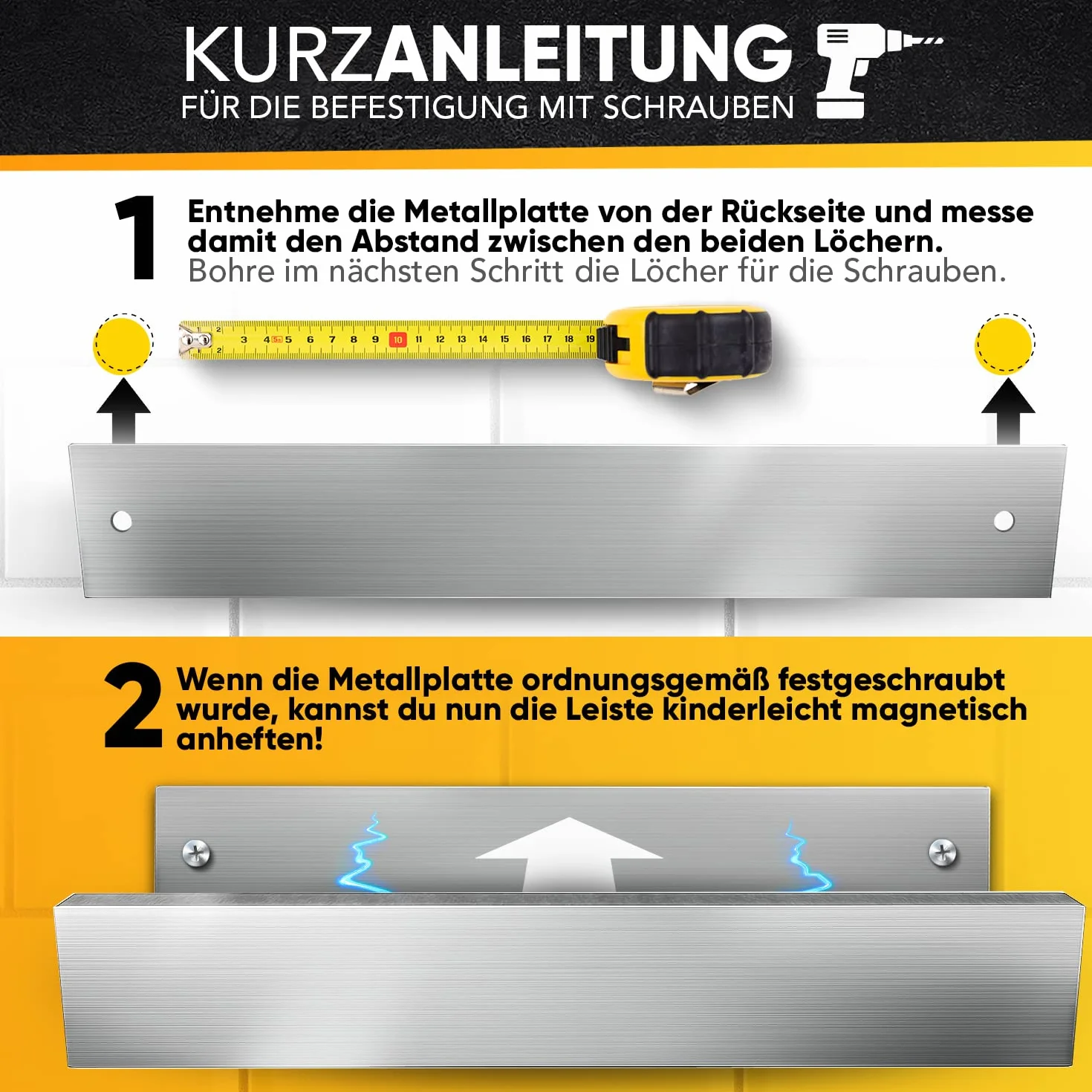 Loco Bird Listwa magnetyczna na noże 40cm Stal nierdzewna Samoprzylepny 3M VHB Magnetyczny uchwyt na nóż