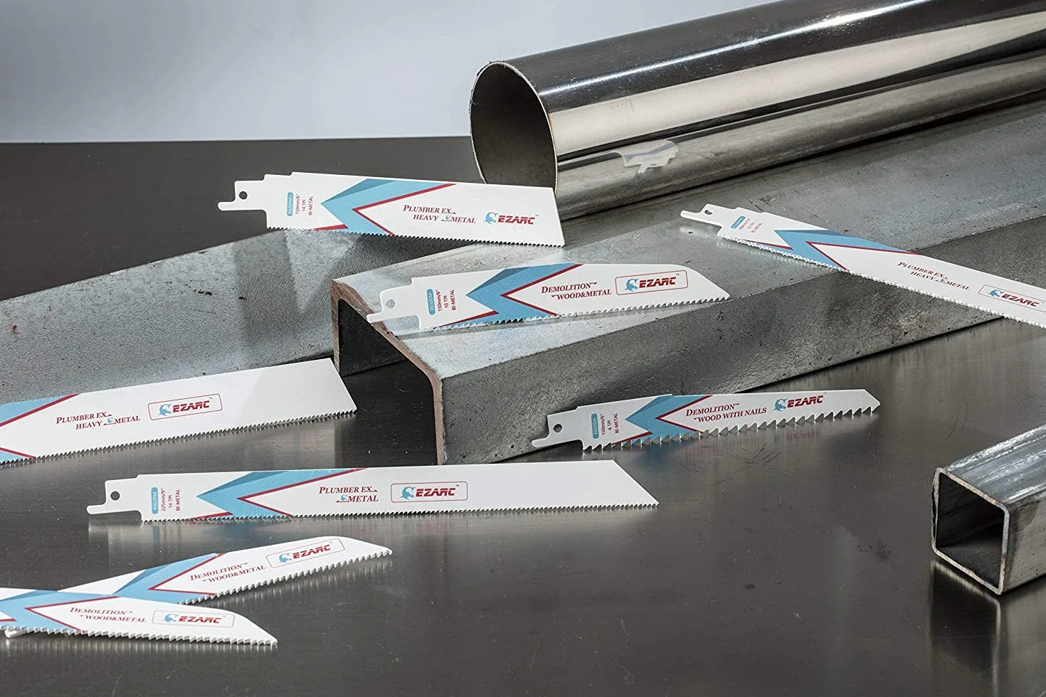EZARC Brzeszczot do piły szablastej bi-metalowe kobaltowe brzeszczoty do cięcia cienkiego i średniego metalu 225 mm 18TPI R922PT (5-pak)