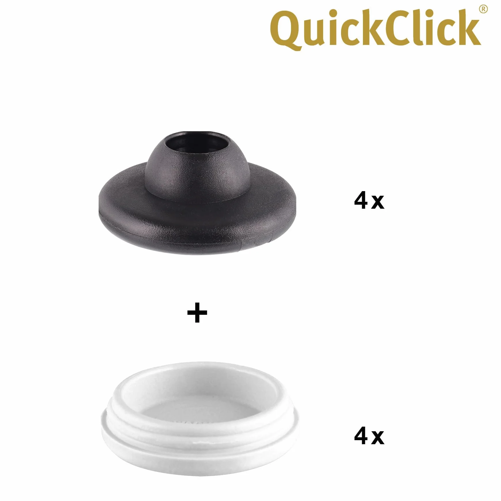 Wagner QuickClick® ślizgacze z tworzywa sztucznego – zestaw 4 nakładanych podstawek i 4 wymienne wkładki ślizgowe – tworzywo sztuczne Hyper – Ø 30 do krzeseł Vitra DSR DAR DKR – Made in DE – 16780100