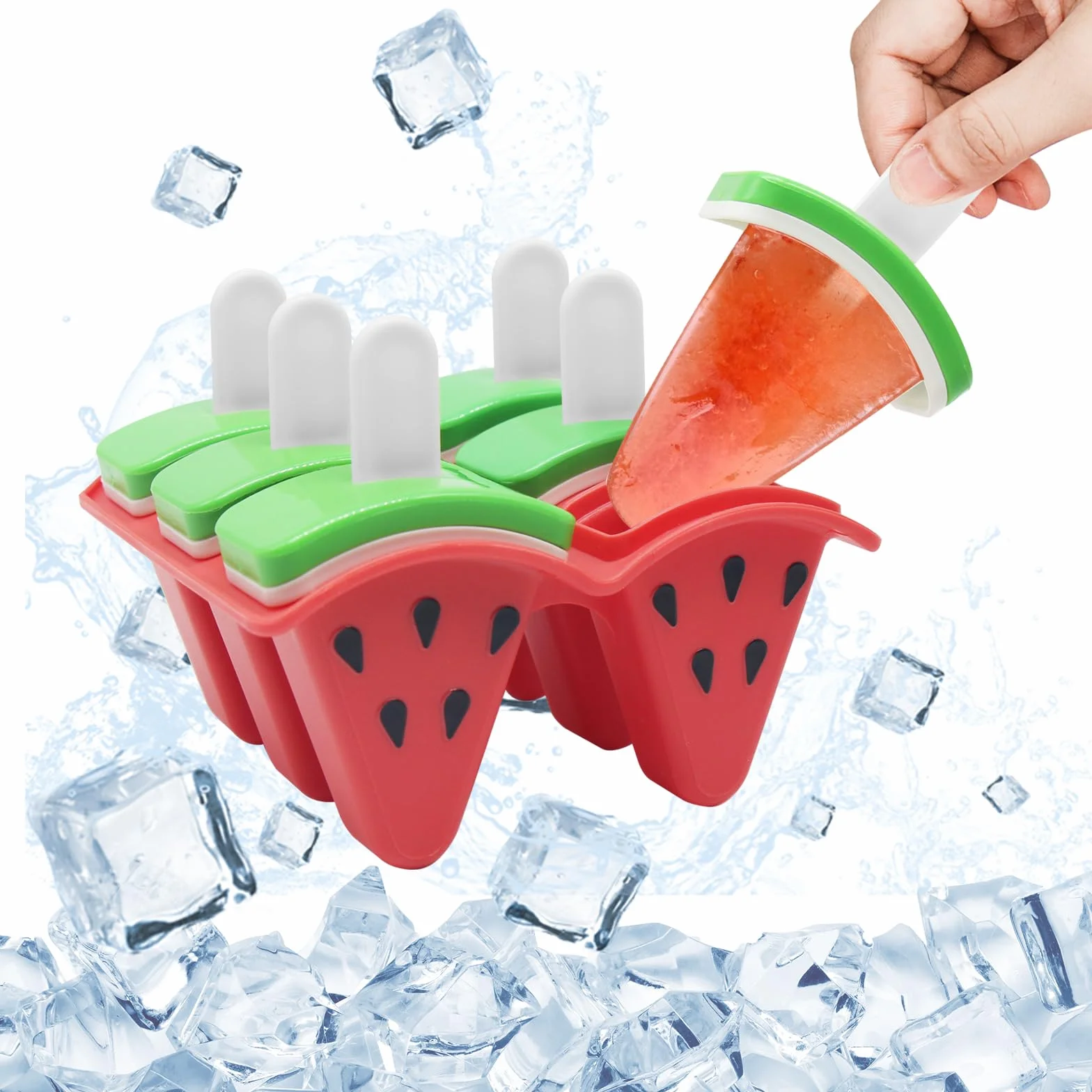 Forma do lodów, foremki do lodów wielokrotnego użytku, silikonowe foremki do popsicle, 6 sztuk, do lodów domowych, sorbet, jogurtu, soku
