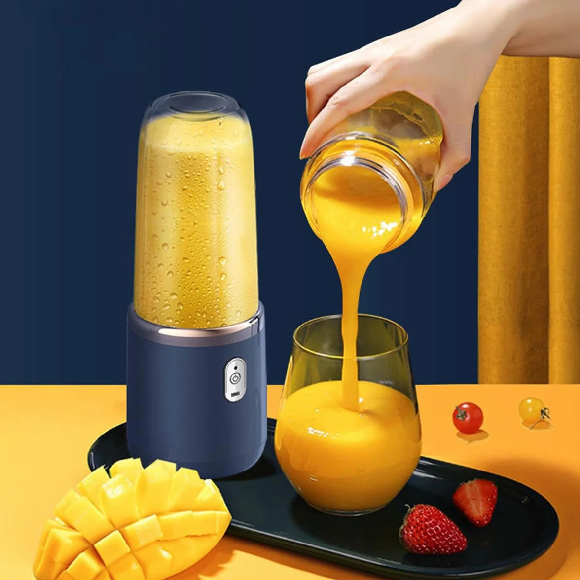 Sarini Mini Blender Przenośny 400ml USB Akumulatorowy Do Podróży Sportu