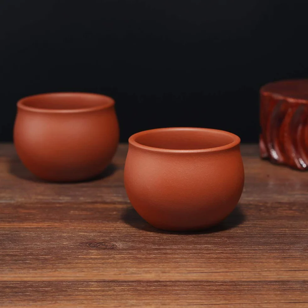 Yixing Zisha ręcznie robiony zestaw do herbaty, Xishi ceramiczny czajniczek o dużej pojemności z zestawem 2 filiżanek do herbaty, 10 oz/300ml