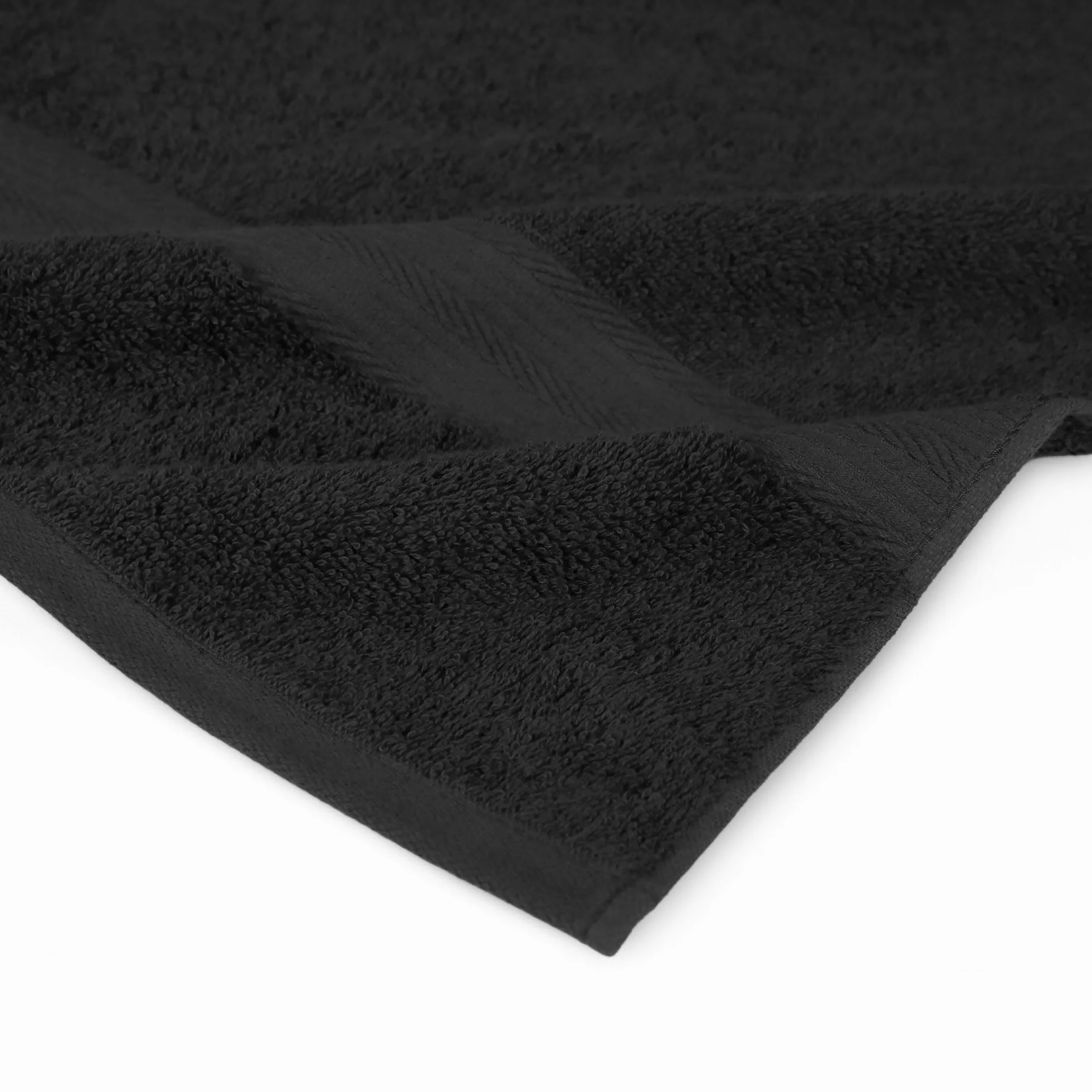 Amazon Basics Ręcznik, odporny na blaknięcie, 6 sztuk, 2 ręczniki kąpielowe i 4 ręczniki do rąk, 100% bawełny, 500 g/m2, kolor czarny