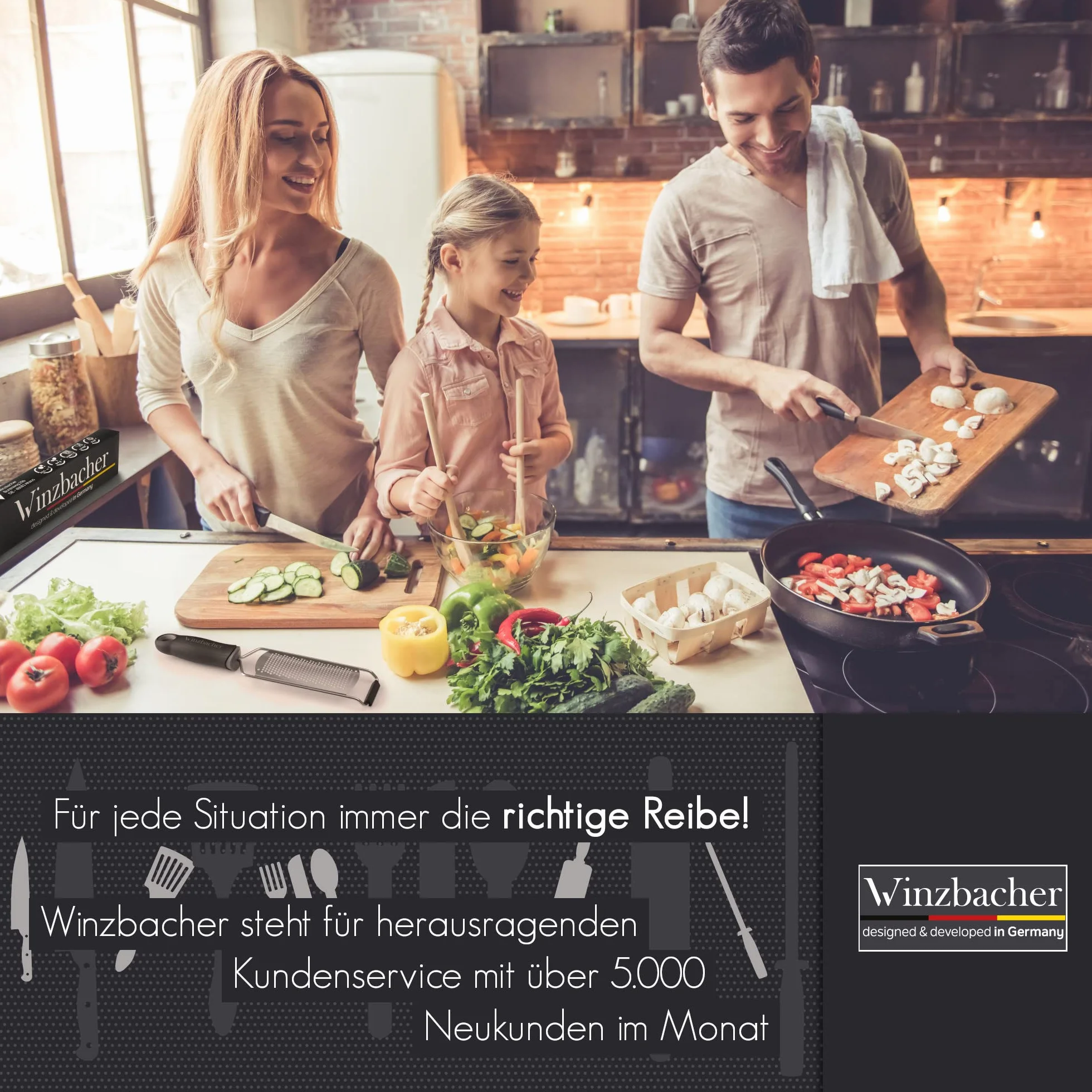 Winzbacher Parmesanreibe Zitronenreibe Edelstahl spülmaschinenfest mit Schütz Reinigungsbürste