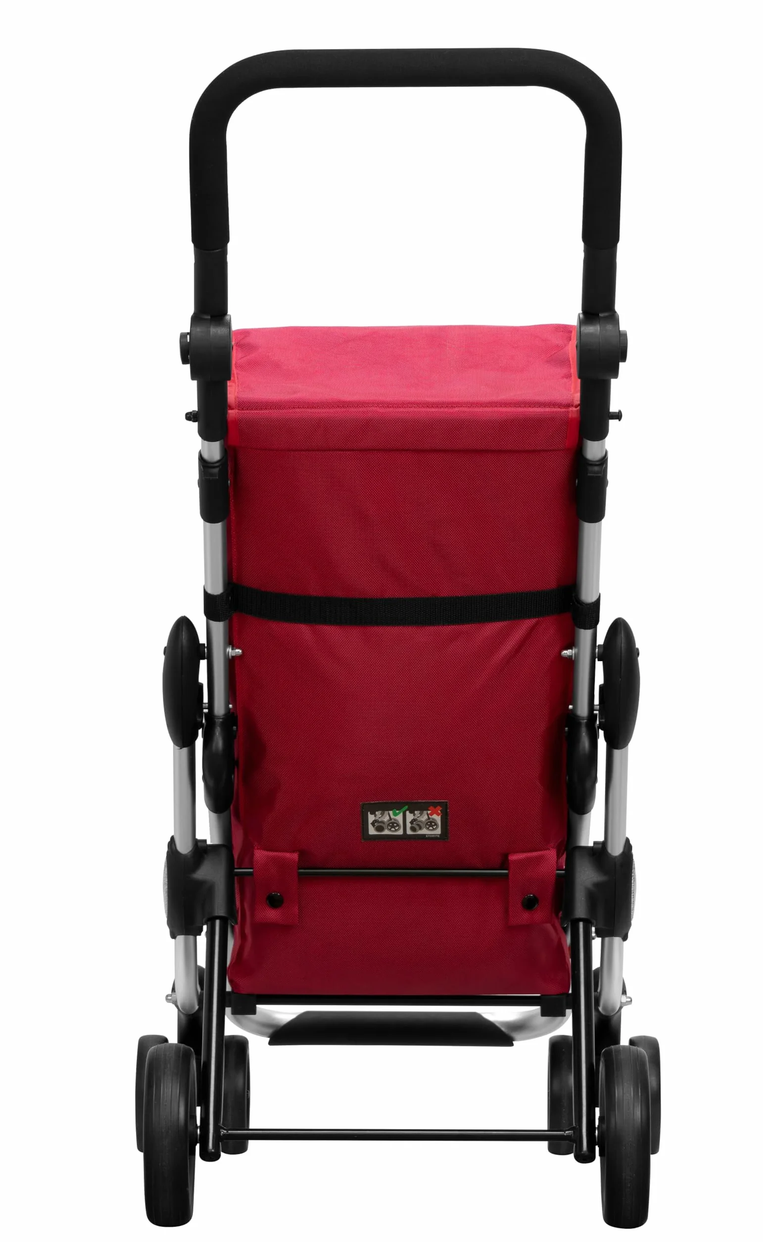 Playmarket Uniseks Go Up Basic Wózek na Zakupy, Czarny/Czerwony (Charme), 110 cm