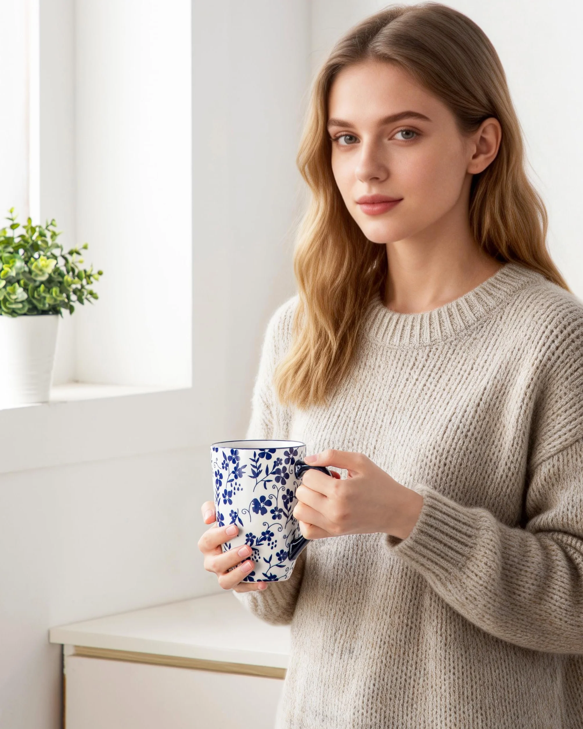 Vancasso SELENE Porcelanowy kubek do herbaty z zaparzaczem i pokrywką Steeps Loose Leaf Tea Type 01