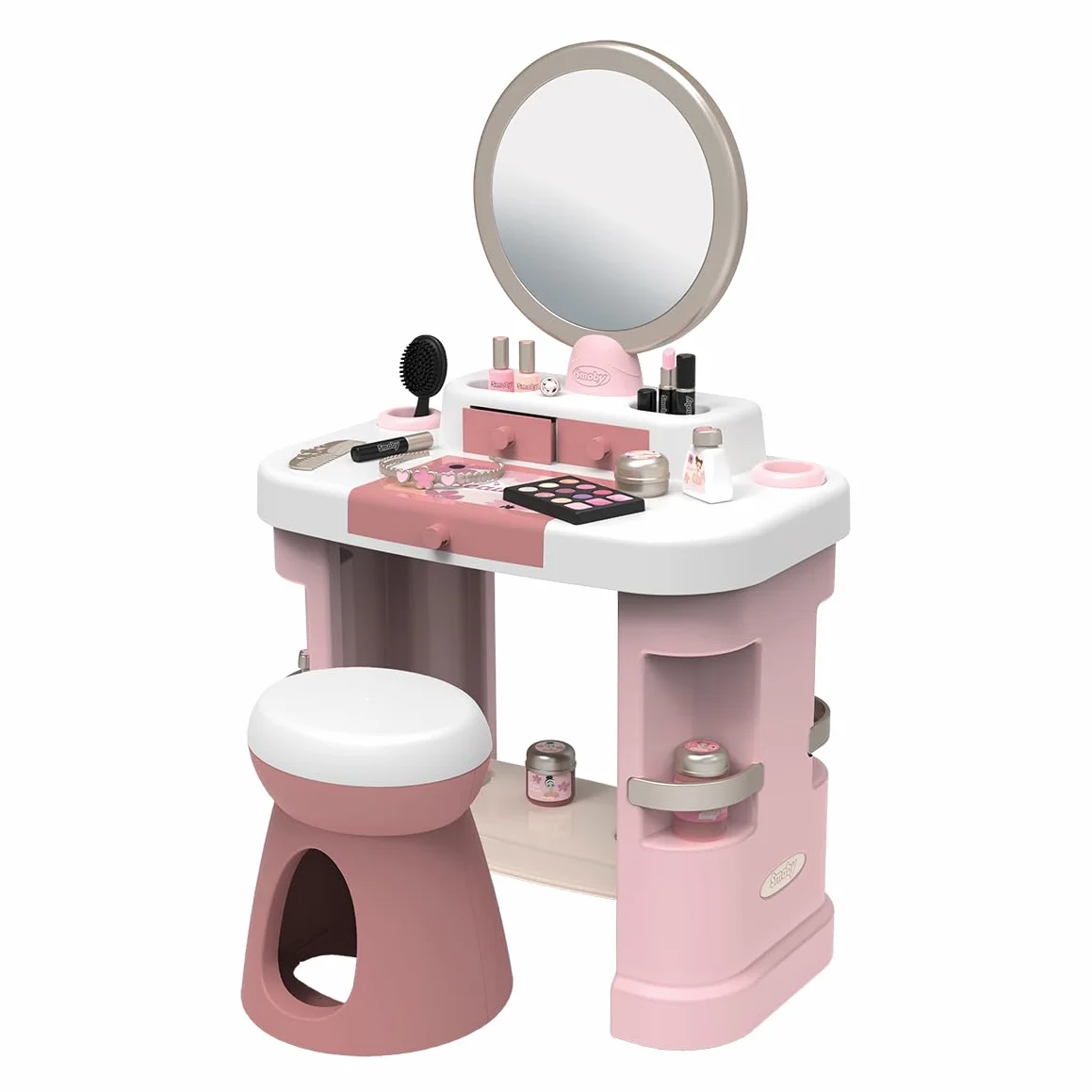 Smoby - My Beauty Dressing Table - Fryzjerstwo, Salon kosmetyczny, Zestaw do makijażu - Lustro, Przechowywanie - 15 akcesoriów - Materiał z recyklingu - Od 3 lat - Wyprodukowano we Francji