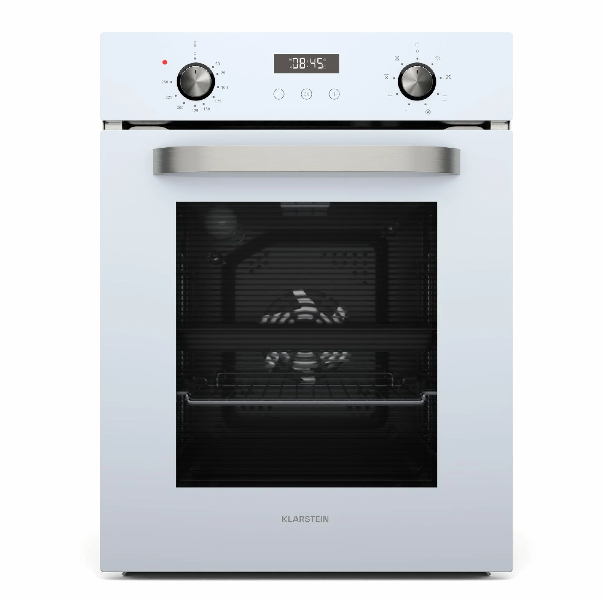 Klarstein SmartSlim piekarnik do zabudowy – 45 cm, 49 l, 9 funkcji, czyszczenie parowe, zdejmowane szklane drzwi, klasa energetyczna A, czarne szkło, cyfrowy timer, piekarnik