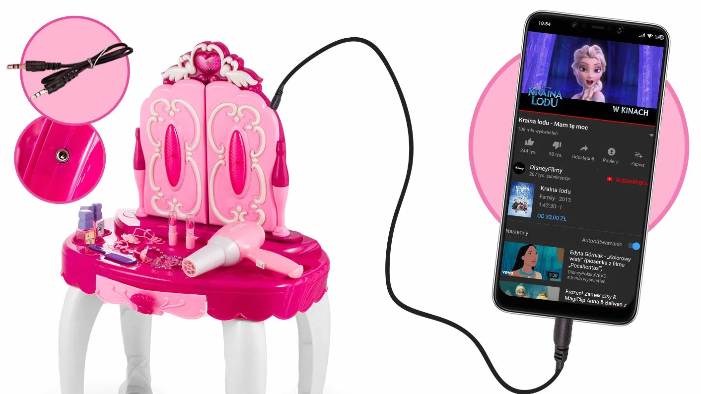 Toaletka dla dziewczynki z magiczną różdżką Kinderplay KP8846