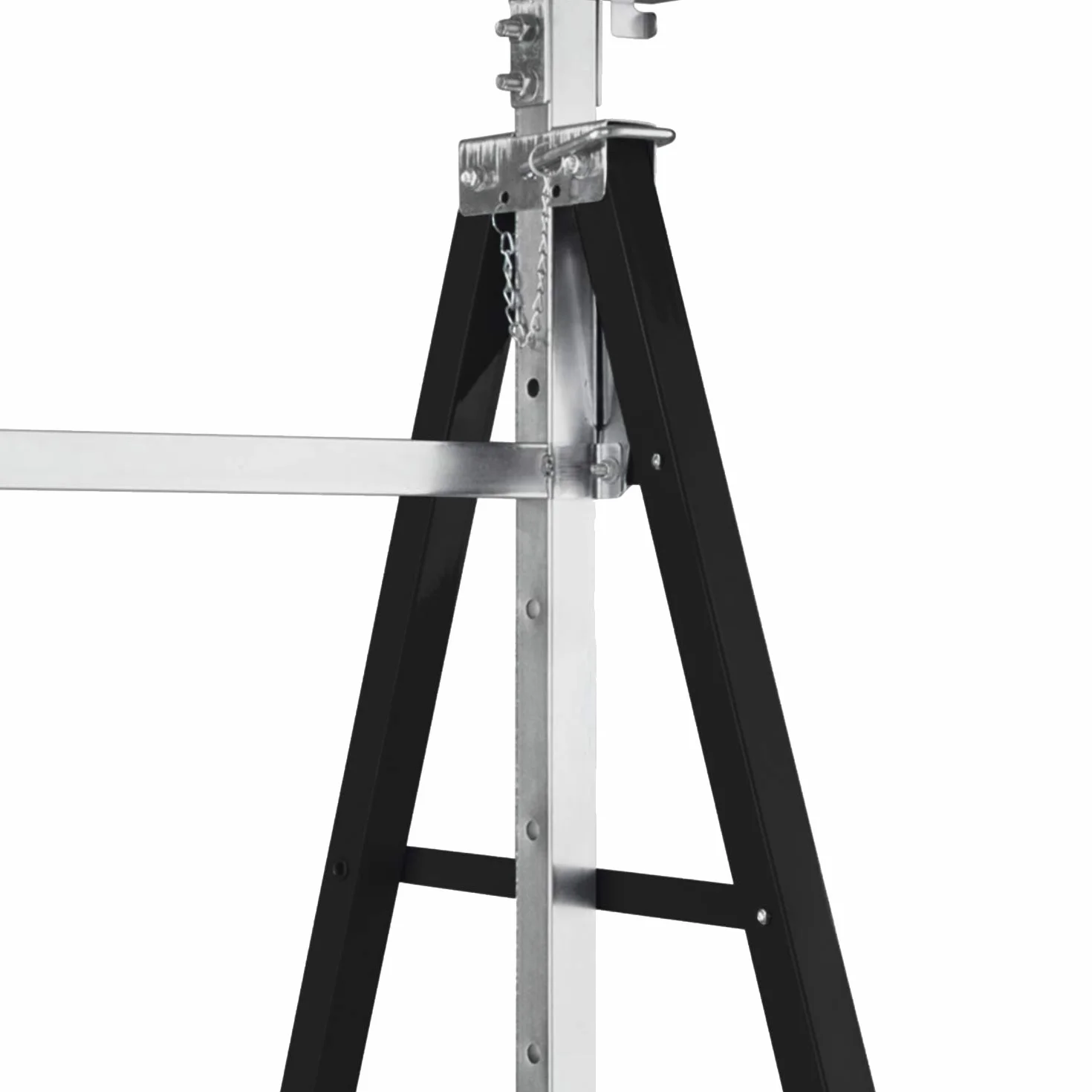 2-częściowy zestaw koziołków rusztowań, 200 kg, 7-stopniowa regulacja wysokości 81-130 cm, składany, metalowy kozioł do rusztowania, kozioł roboczy, składany, czarny