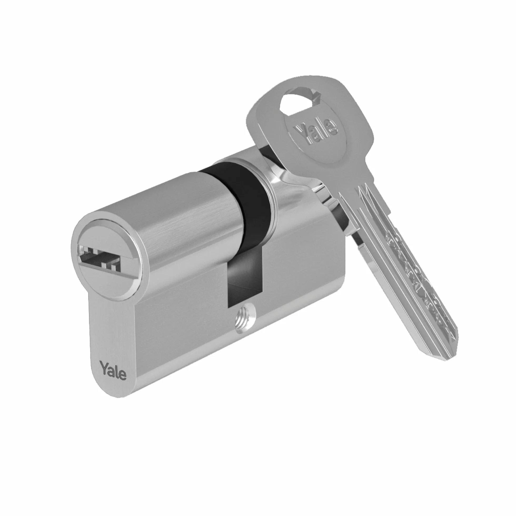 Yale Wkładka europrofilowa 1000 PLUS Seria 30/30 mm Nikiel satynowy Wkładka dwustronna z funkcją awaryjną, 4 klucze, do drzwi wejściowych i mieszkań
