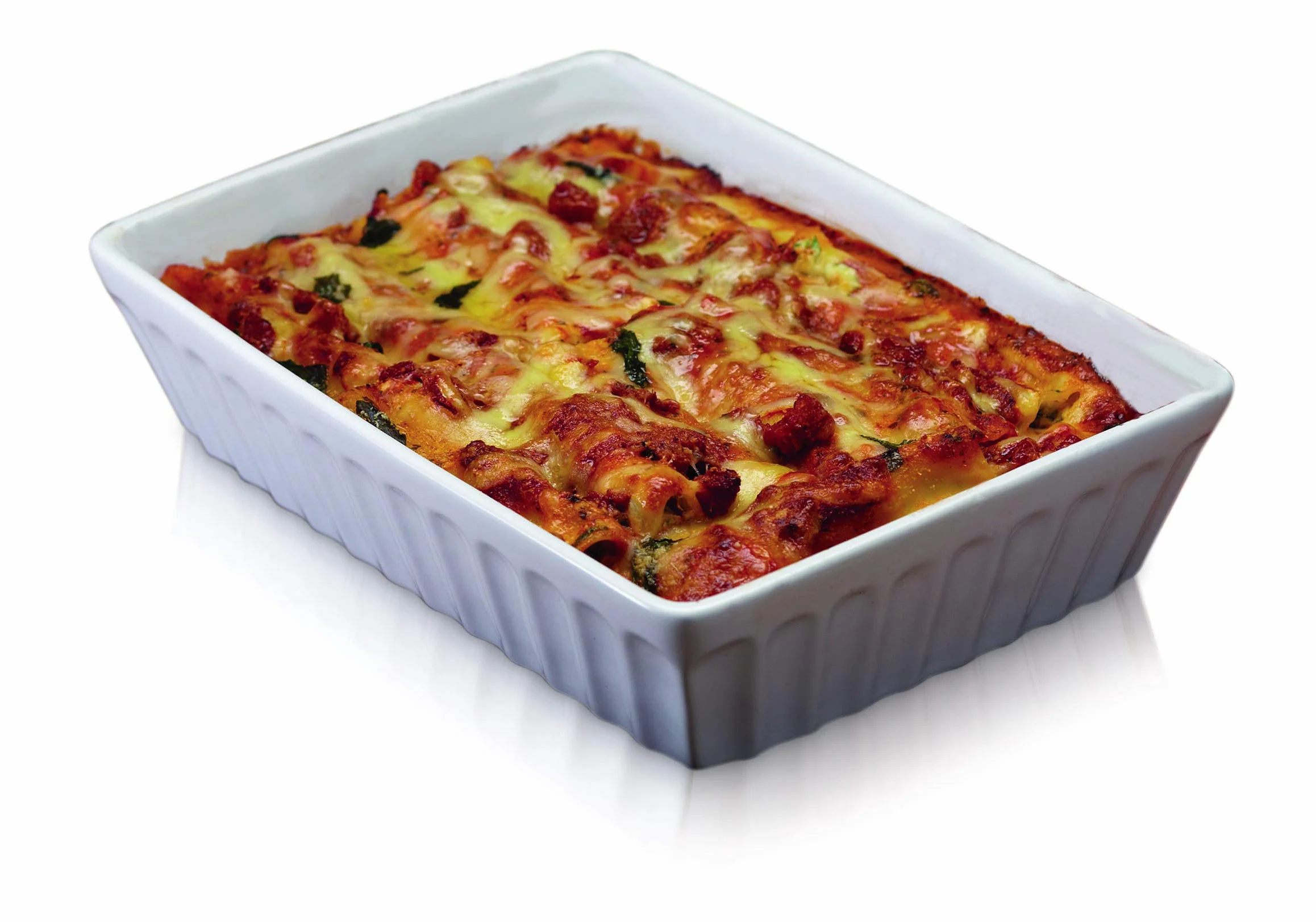 KitchenCraft Naczynie do Lasagne World of Flavours, Kamionka, 33 × 23 cm – Kolor Biały
