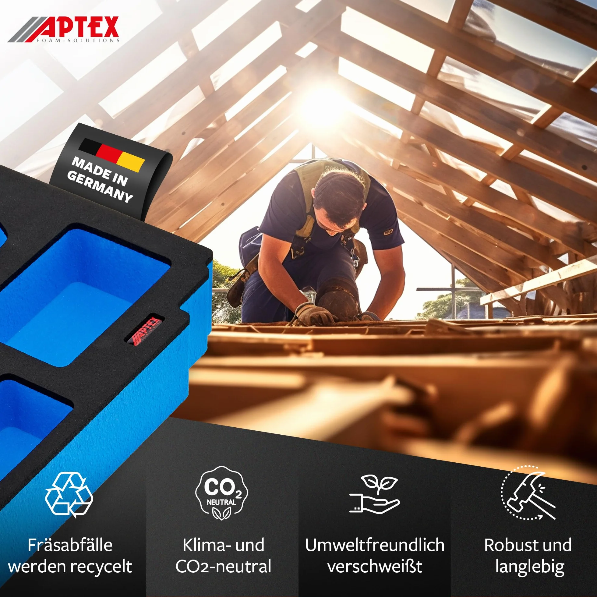 𝖠𝖯𝖳𝖤𝖷 Schaumeinlage passend für Makita Akku- Pendelhubstichsäge DJV 181 für MakPac Gr. 2-3