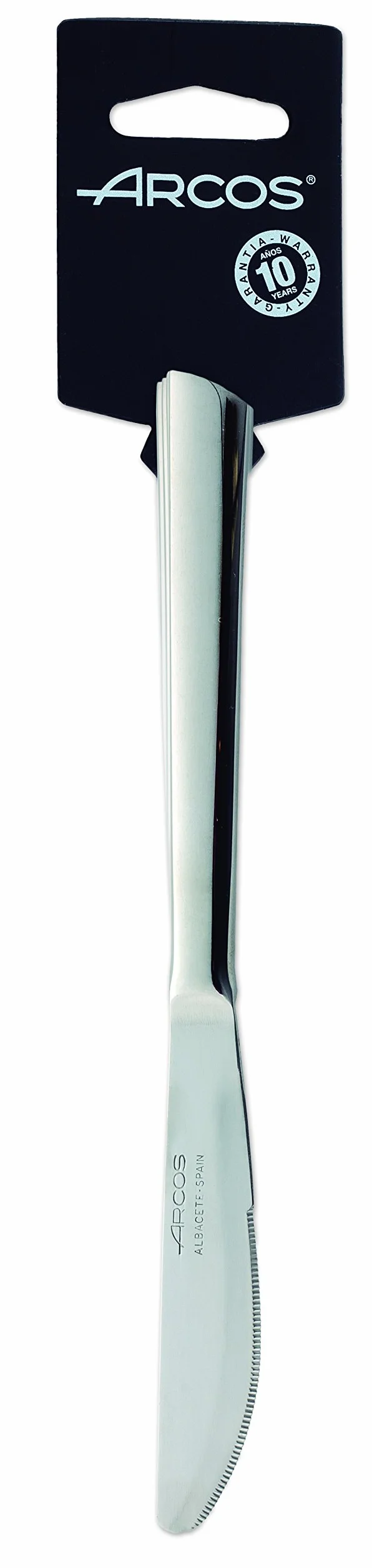 Arcos 574800 seria toskana - zestaw noży na lunch (3 noże) – monoblok jednoczęściowy ze stali nierdzewnej 18/10 i 185 mm (7,28 cala) srebrny kolor, 18/8