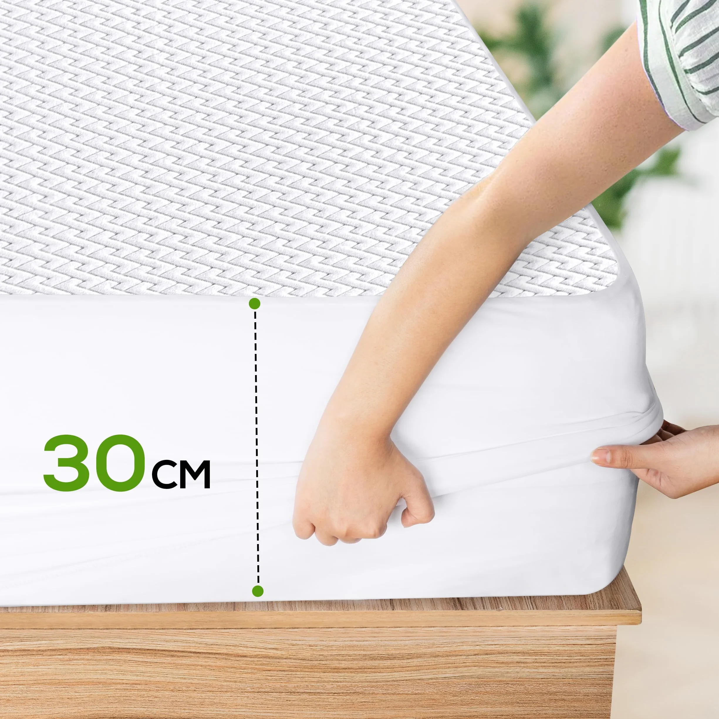 Utopia Bedding Wodoodporny Ochraniacz na Materac 90 x 190 cm 3D Air Soft Premium Oddychający Elastyczne Rogi