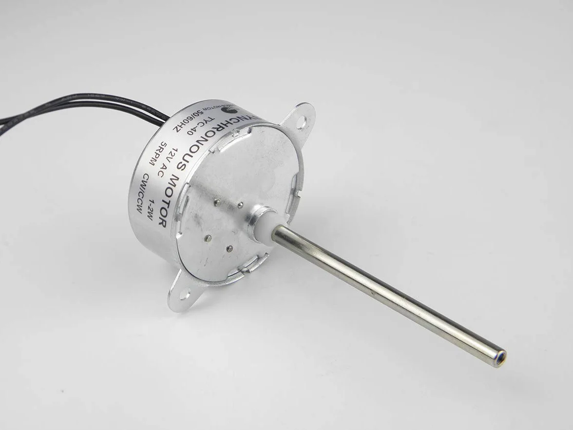 CHANCS TYC-40 mały silnik synchroniczny DC 12 V 5 obr./min, długość wału wewnętrznego 74 mm CW/CCW, silnik elektryczny, reduktor biegów, silnik 2 szt