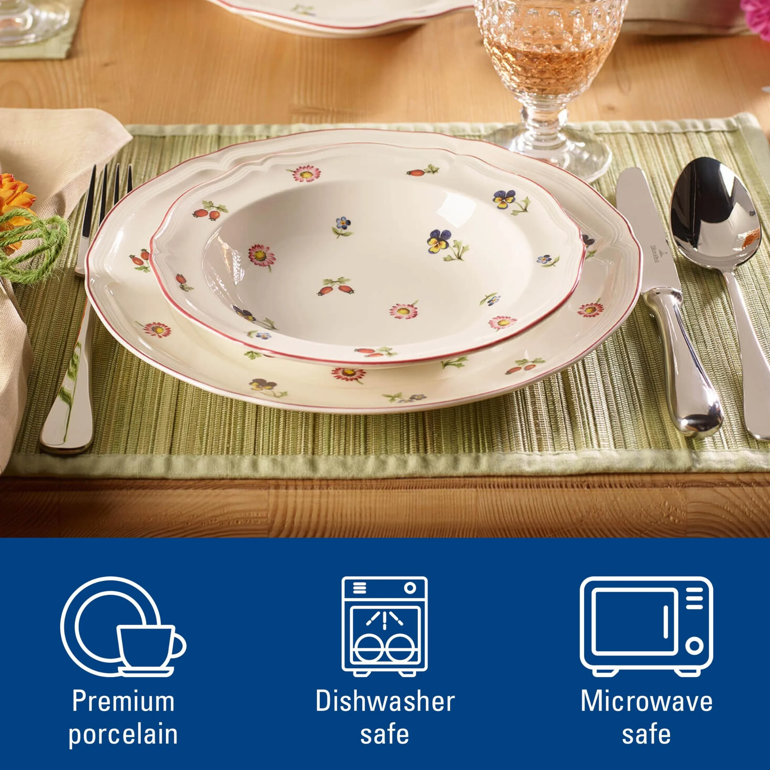 Villeroy & Boch Petite Fleur Talerz do zupy, Porcelana Premium, Biały, 23 cm