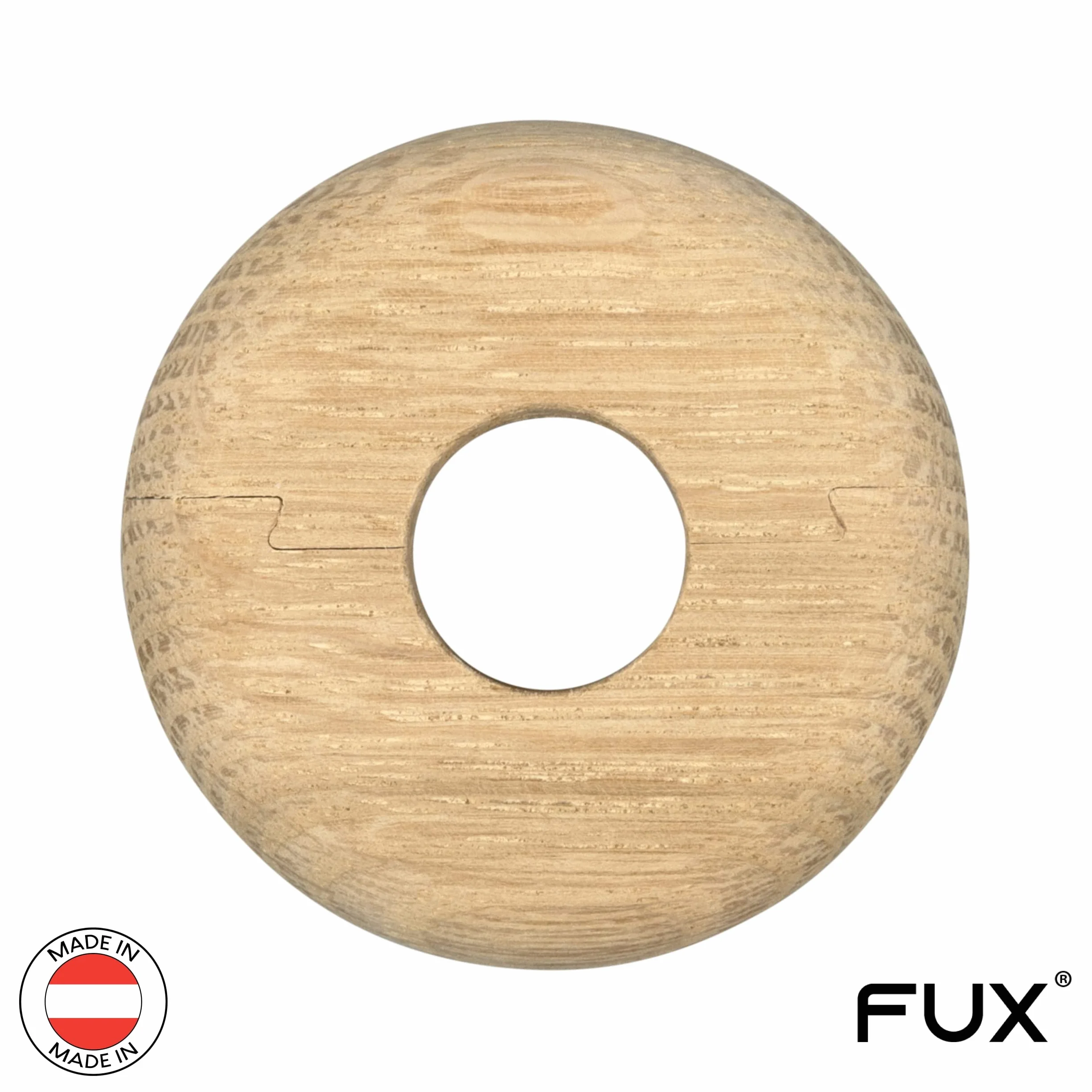 FUX 2 x rozety do rur grzewczych, pojedynczych rozet, 15-22 mm, osłona węża, opatrunek, rozeta do grzejników, drewna, parkietu, drewniana rozeta (22 mm, surowy dąb)