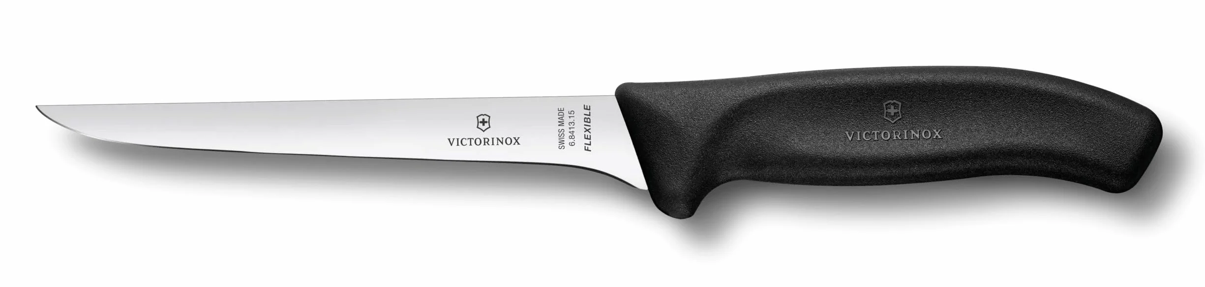 Victorinox Swiss Classic Ausbeinmesser, Geschweifte, Flexible Klinge aus rostfreiem Stahl, schwarzer Griff, 20 x 1 x 3.3 cm
