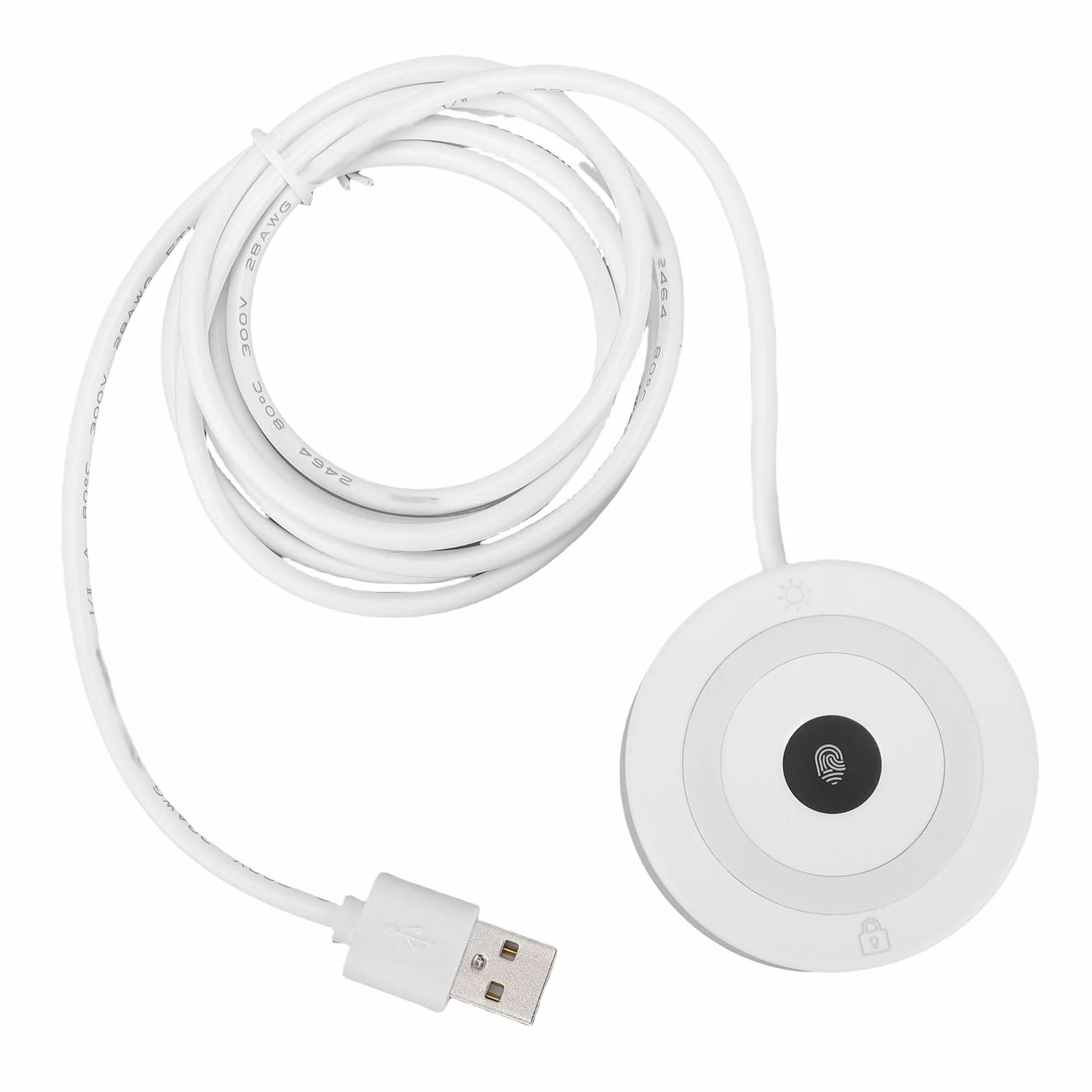 Vikye Czytnik Linii Papilarnych USB dla Wygranych Hello, Dotykowy Skaner Biometryczny 360° dla Wygranych 10/11 z reakcją 0,5 Sekundy, Obsługuje 10 Odcisków Palców, Kabel 1,5 M