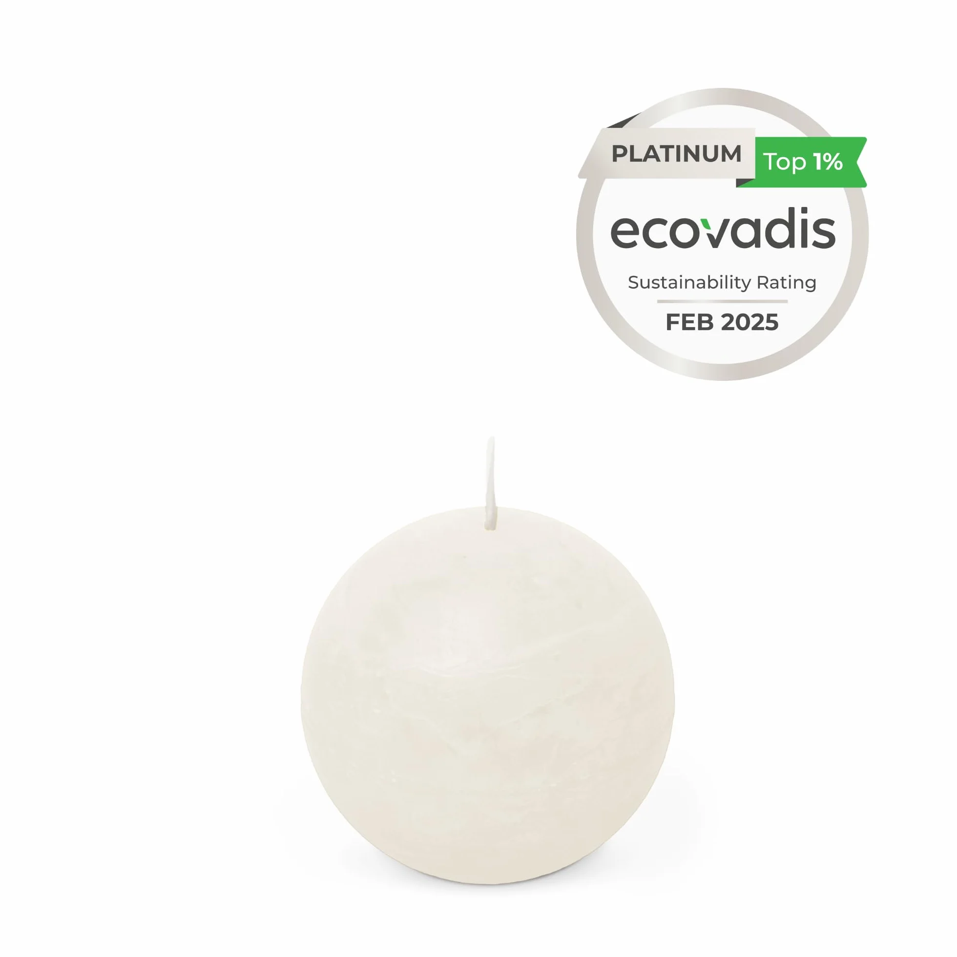 Spaas Rustic Unscented Ball Candles 80mm 24 Hours White
