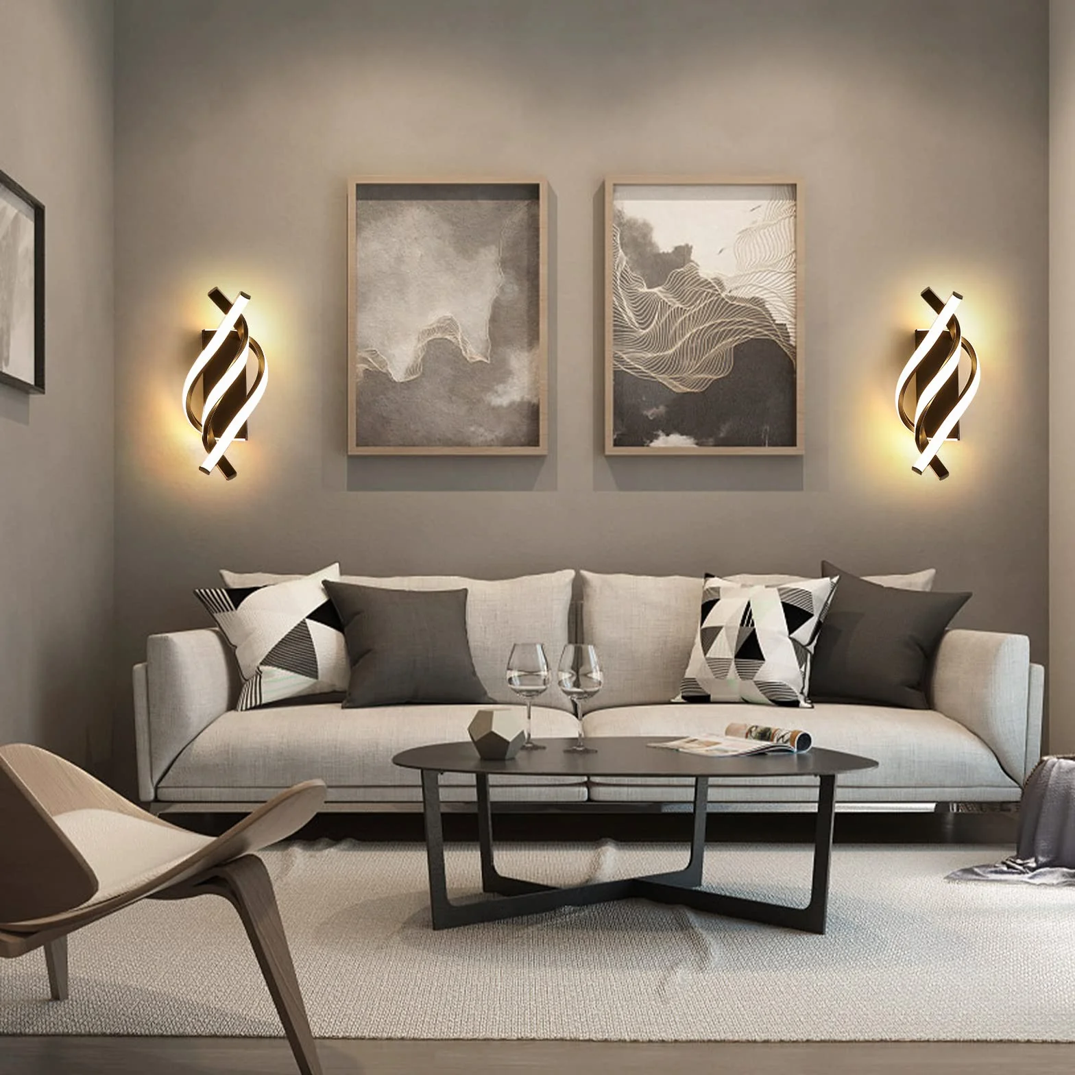 Comely Wewnętrzny Kinkiet LED, 22W 2500LM Prosta Lampa Ścienna LED, Oprawa Kinkiet Wewnętrzny Do Sypialni, Korytarza, Salonu, Biura, Jadalni