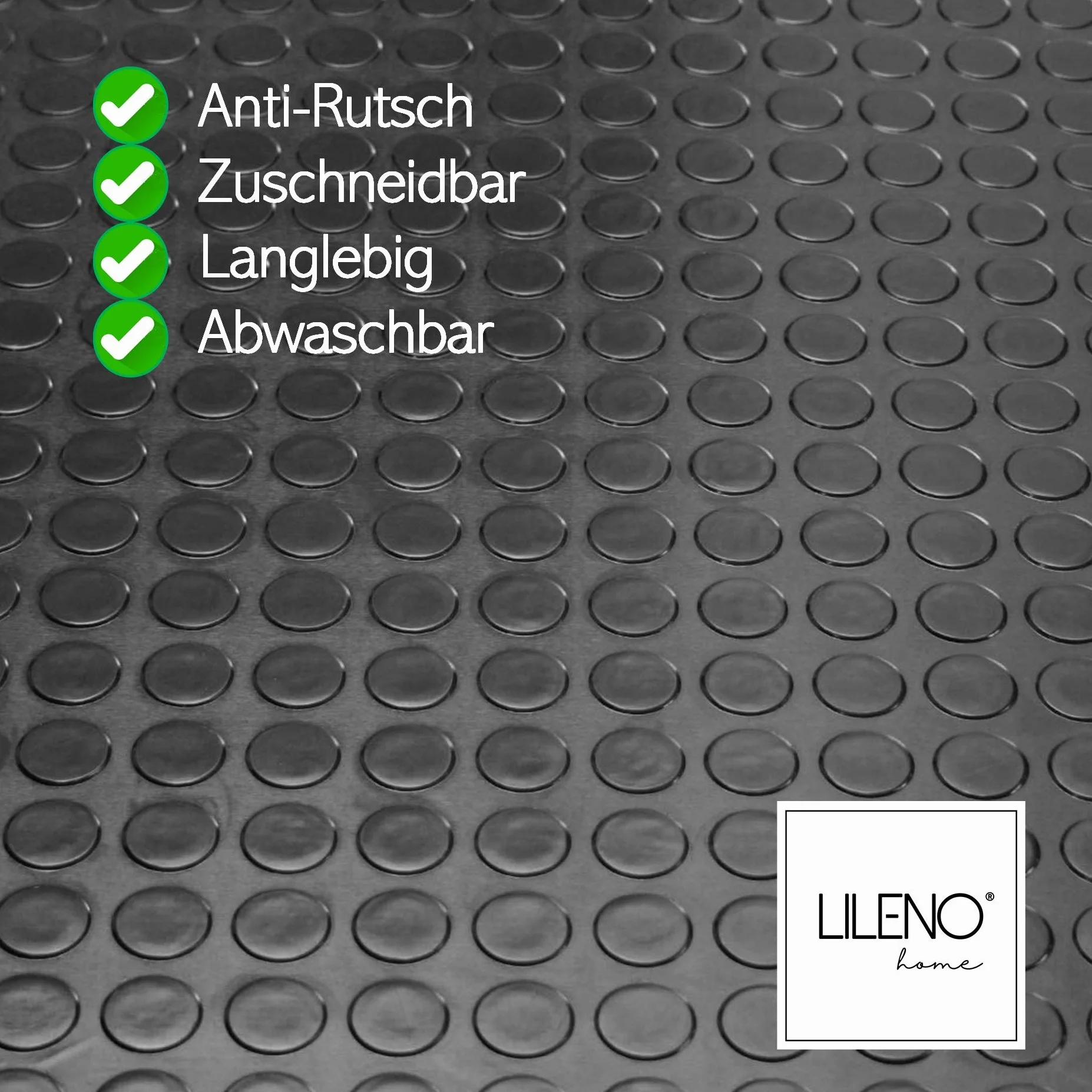 LILENO HOME Mata gumowa z wypustkami (3 mm), towar sprzedawany na metry, 50 x 100 cm jako podłoga warsztatowa, mata antypoślizgowa, nakładka na stół warsztatowy i mata podłogowa, do piwnicy, przyczepy, garażu