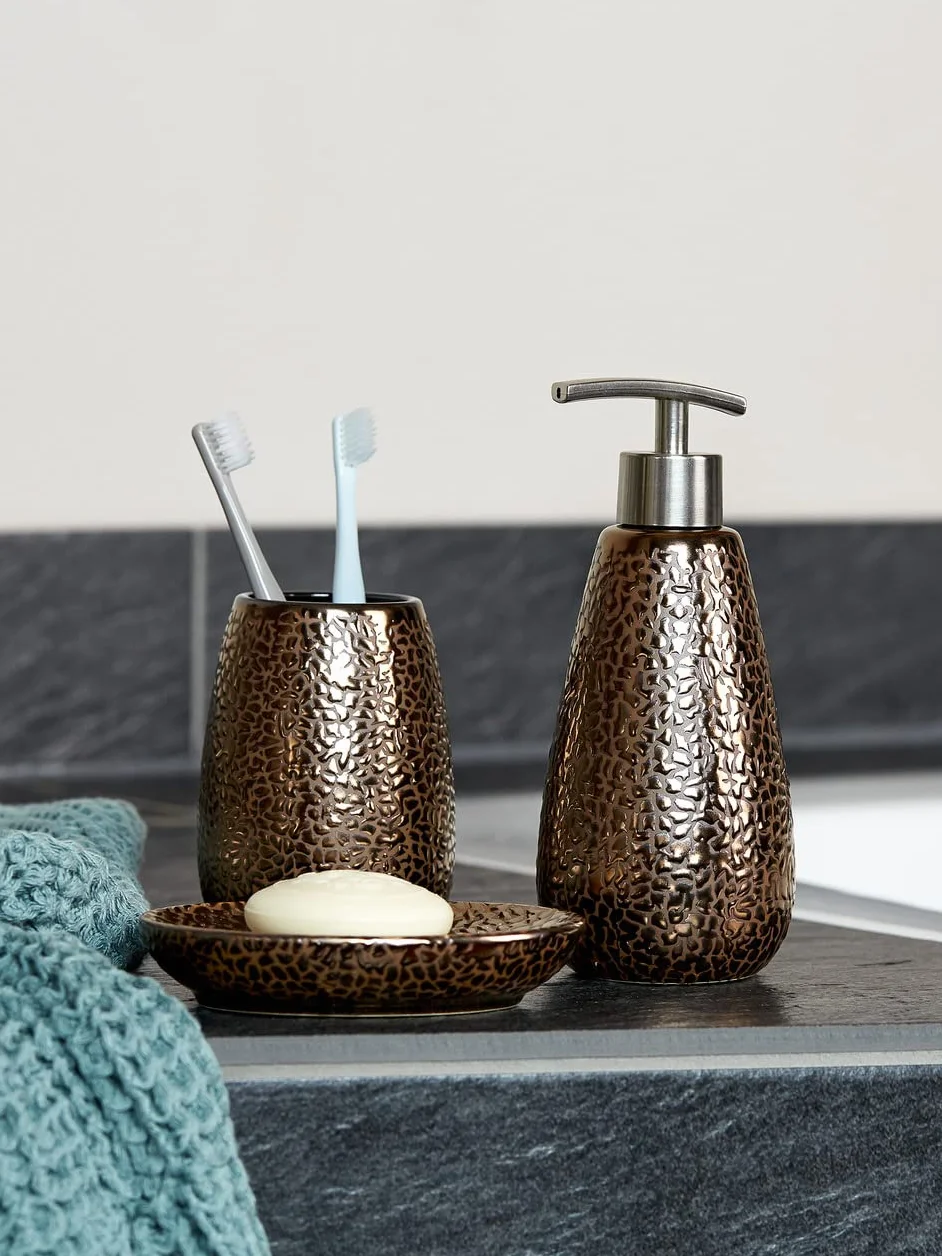 WENKO Ceramiczny kubek na szczoteczkę do zębów "Marrakesh", brązowy