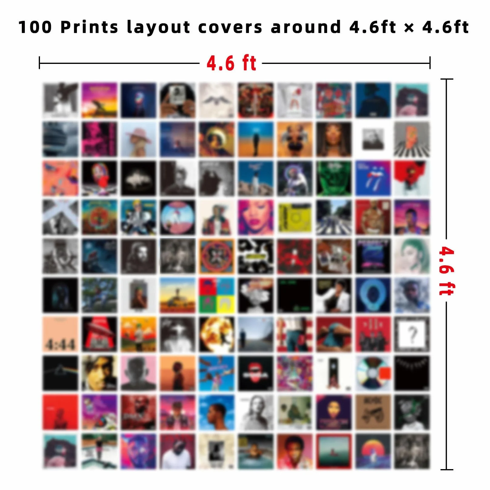A ART·ZONE 100 szt. 13 x 12 cm | zestaw kolaży ściennych do pokoju, okładki albumu/muzyki/rapera/zespołu/plakatów ściennych do sypialni