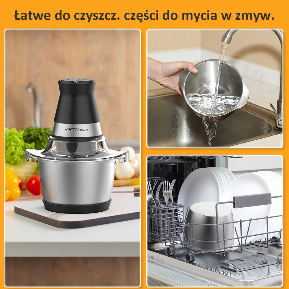 Rozdrabniacz kuchenny elektryczny z pojemnikiem ze stali nierdzewnej 1,2 l, elektryczny rozdrabniacz, wydajny uniwersalny rozdrabniacz z 4 ostrzami ze stali nierdzewnej, 400 W (wielorazowy)