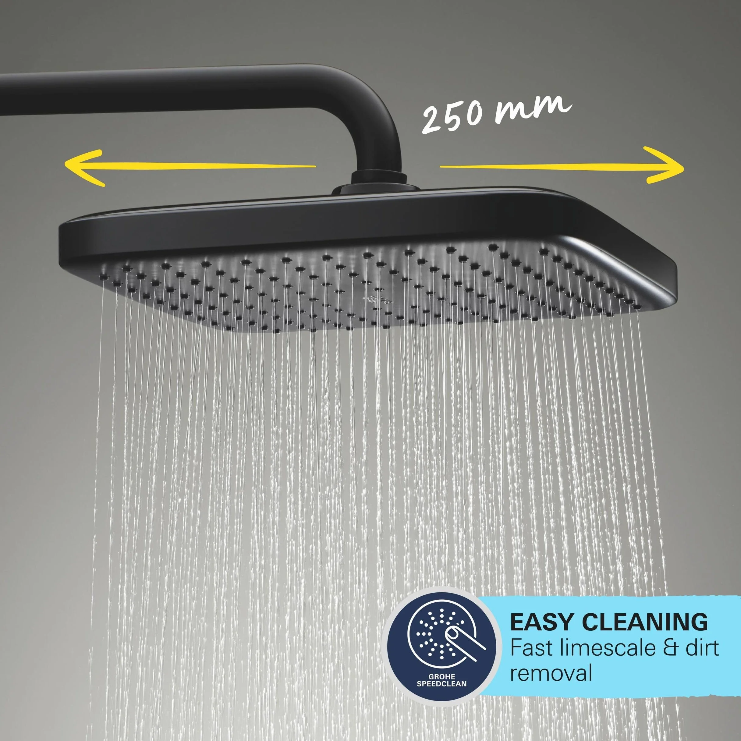 Grohe Vitalio Comfort 250 System Prysznicowy, Czarny, 25 cm