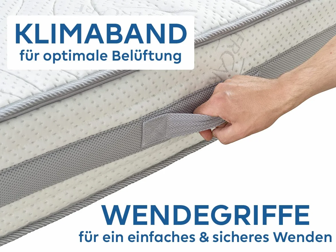 BMM Materac 160 x 200 cm, komfortowy, 23 H3, twardy materac z zimnej pianki, certyfikat Öko-Tex, ergonomiczny, 7-strefowy materac, wysokość 23 cm, komfort 23 / materac wyprodukowany w Niemczech