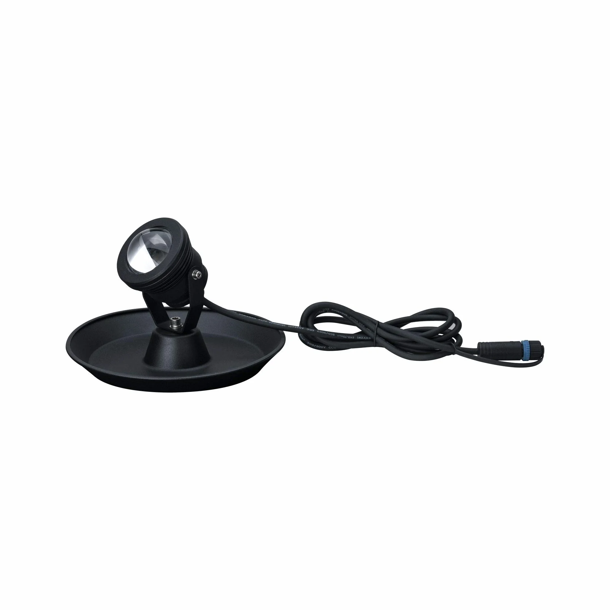 Paulmann 94209 Plug & Shine LED oprawa zewn. oprawa do stawu okrągła w kompl. ściemn. 1x2,8 W IP68 na zewnątrz czarna opr.ogrod. alu. 3000 K
