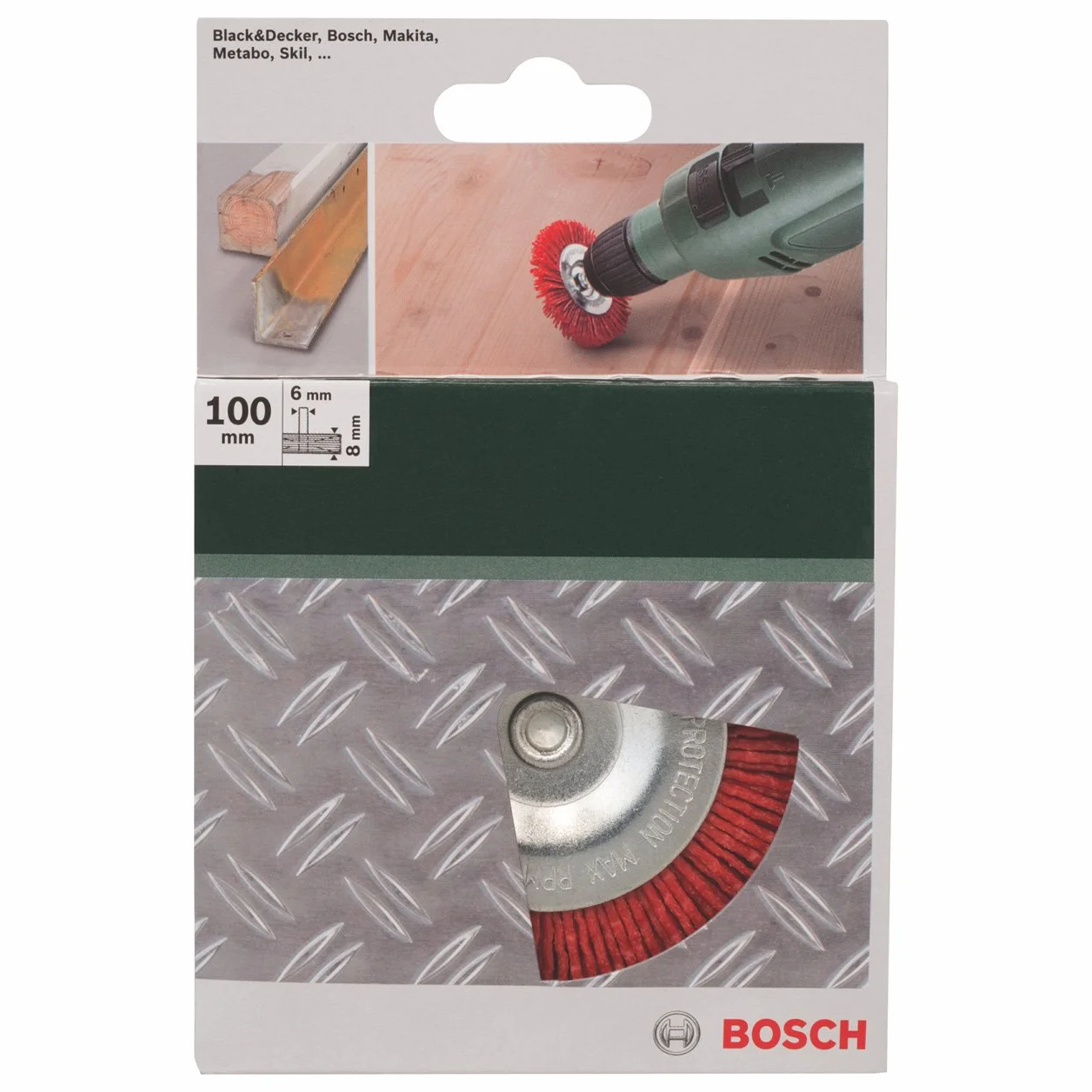 Bosch Profesional Szczotki tarczowe do wiertarek – drut nylonowy z korundowym materiałem ściernym K80, 100 mm średnica = 100 mm