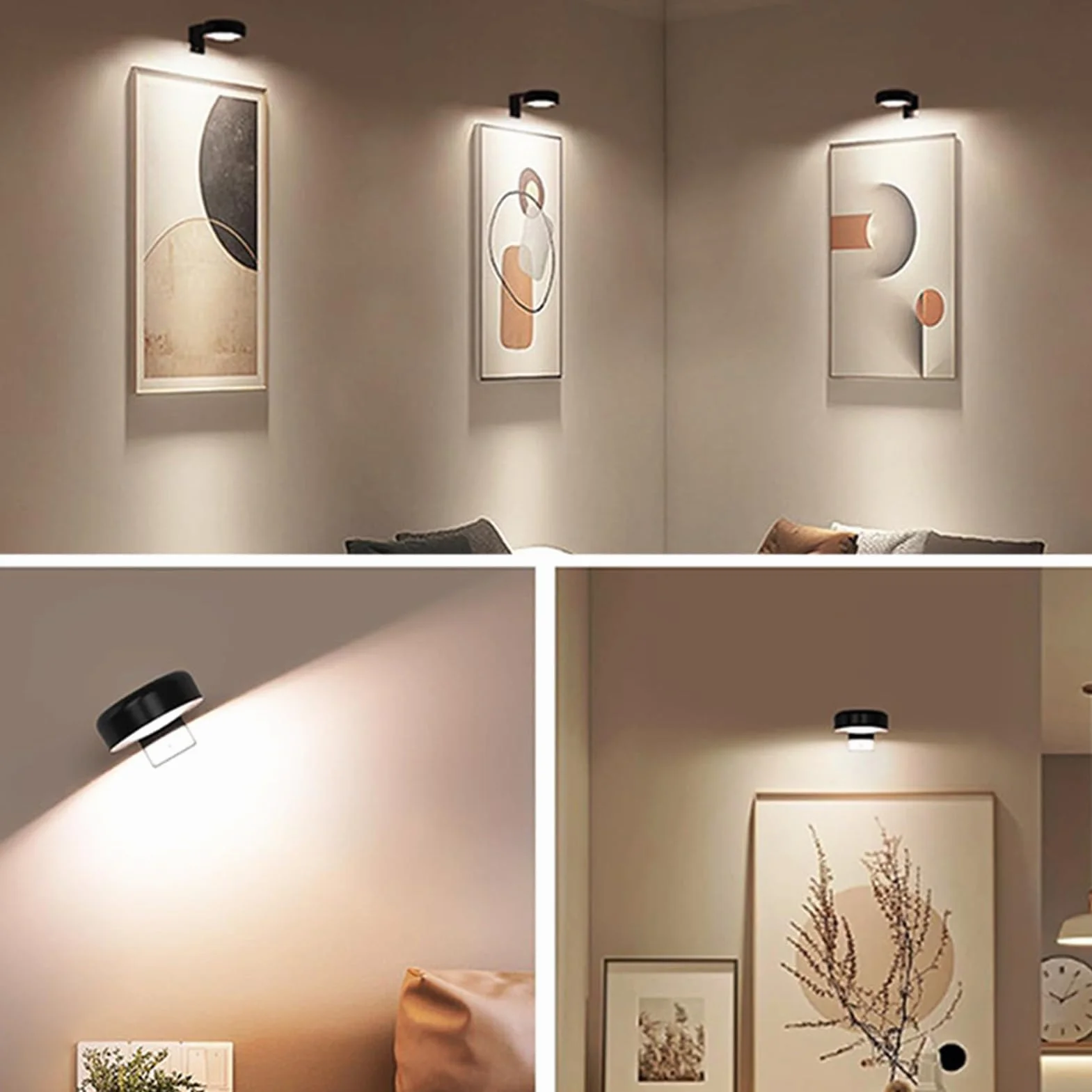 Wall Picture Lights, Dimmable Wireless Picture Wall Light With Remote Control, Cordless RGB Lighting, Ideal For Home LivingRoom, Bedroom, Dining Room Decor