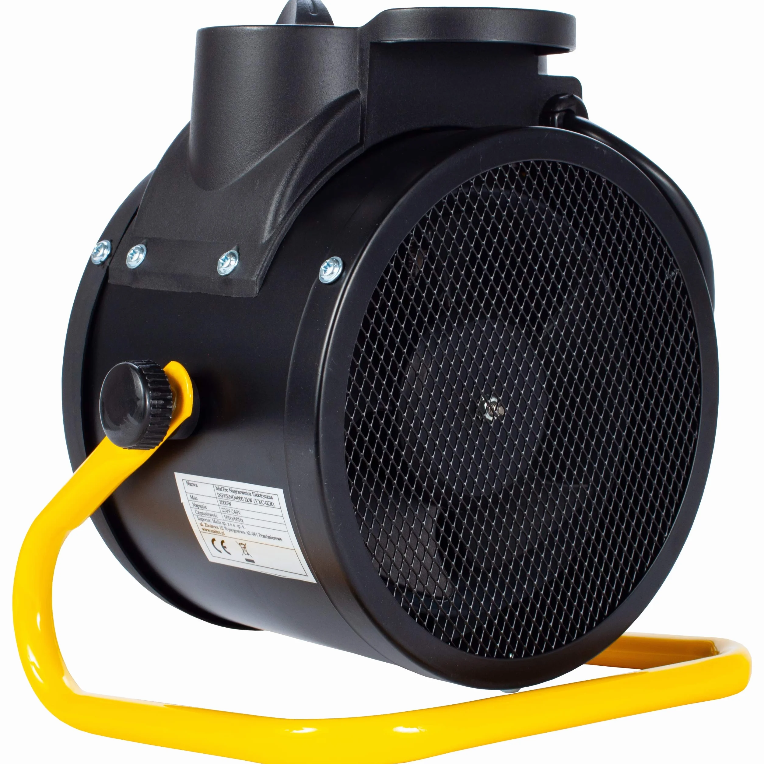 MalTec 5901924219934 Nagrzewnica Elektryczna INFERNO4000 | Grzejnik Elektryczny | Farelka | Regulacja Wentylatora | Termostat | Ceramiczne Elementy | Uchwyt | Duża Moc 2kW