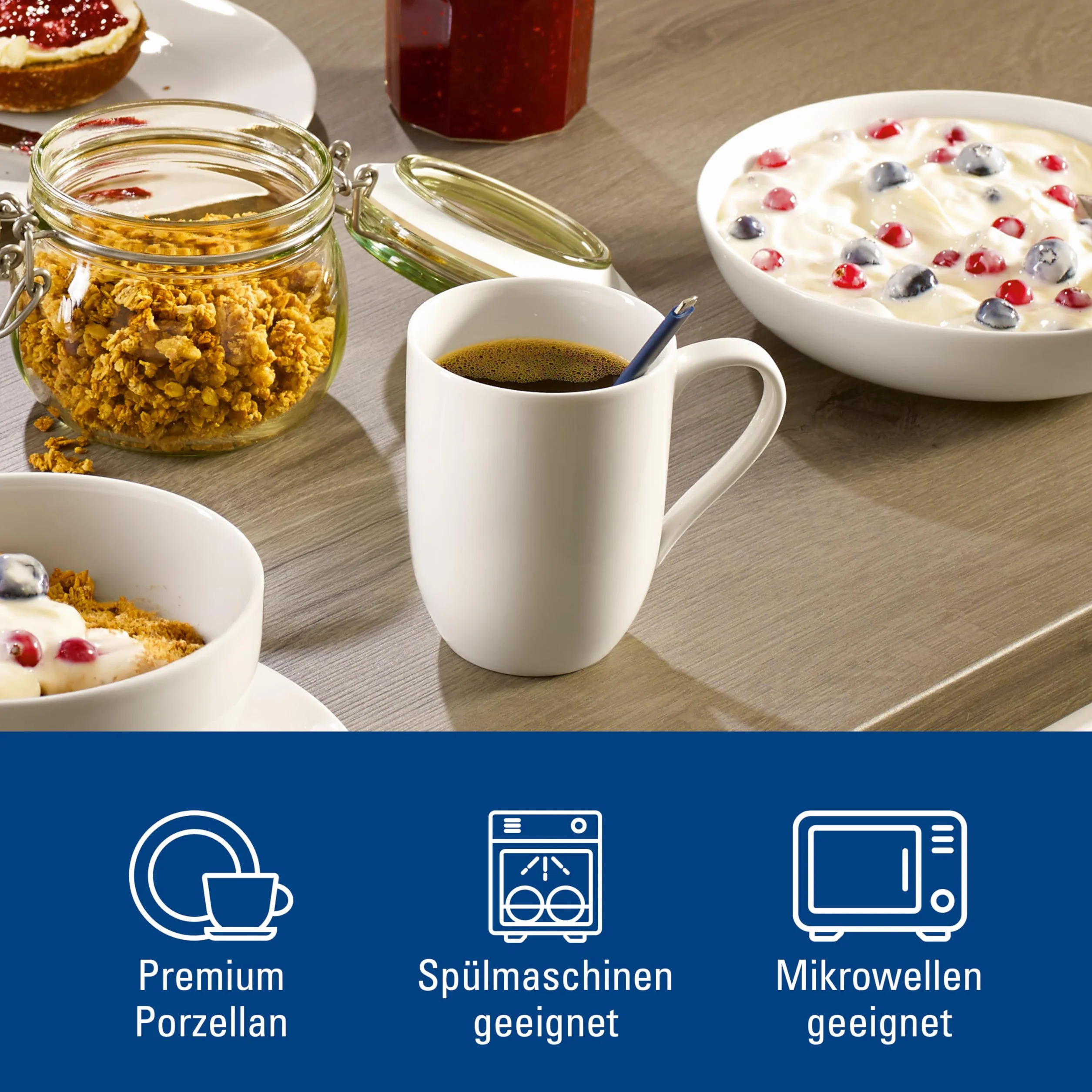 Villeroy und Boch - For Me filiżanki do kawy 340 ml, uniwersalny talent, porcelana premium, nadają się do mycia w zmywarce, kuchenki mikrofalowej, białe, 2 sztuki (1 opakowanie)