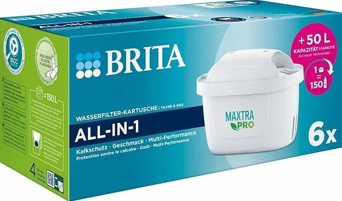 Brita Maxtra Pro Filtry do Wody, Biały, 6 sztuk