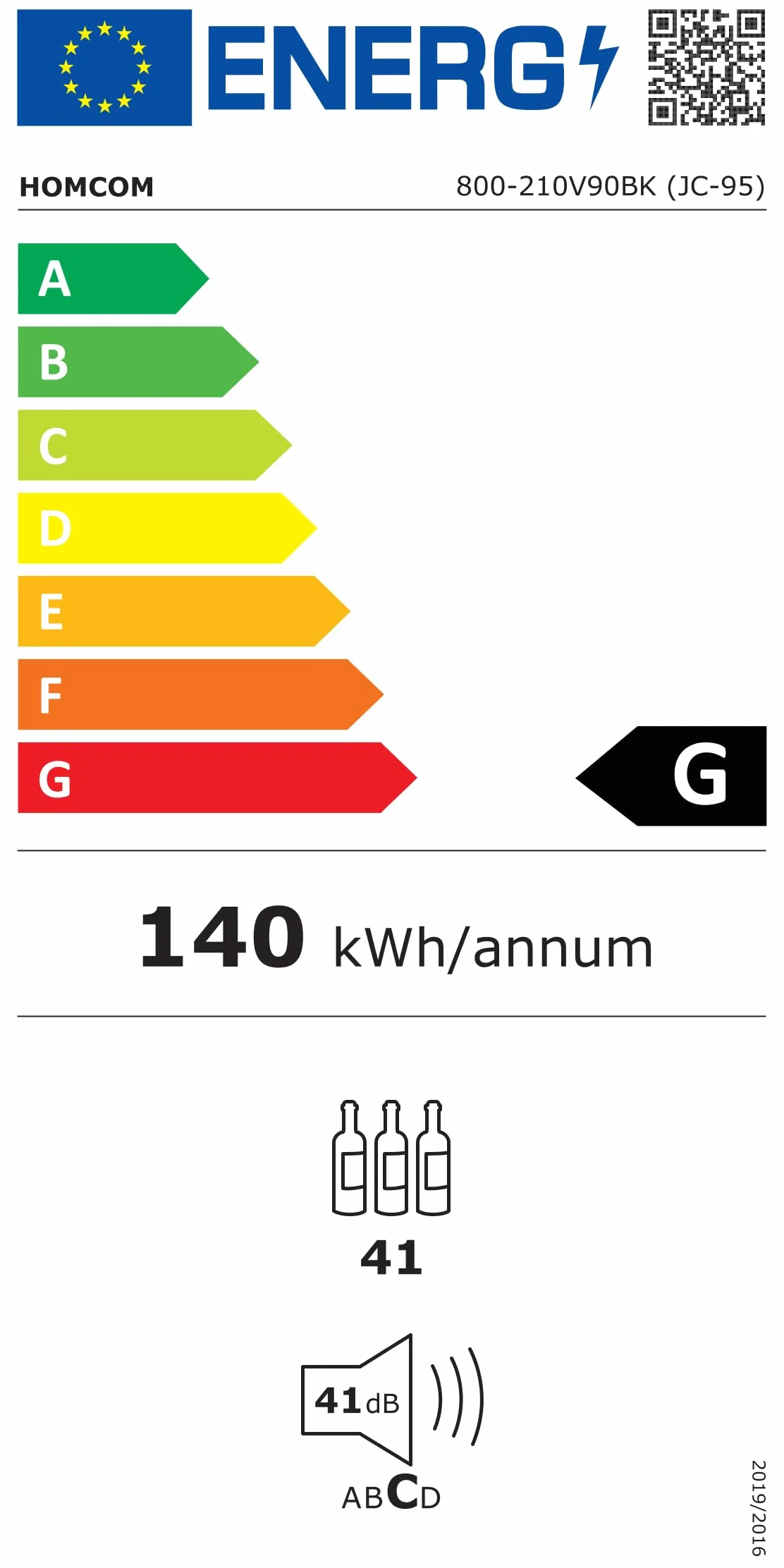 Lodówka na wino 91L, szklane drzwi, wyświetlacz LED, dotykowy