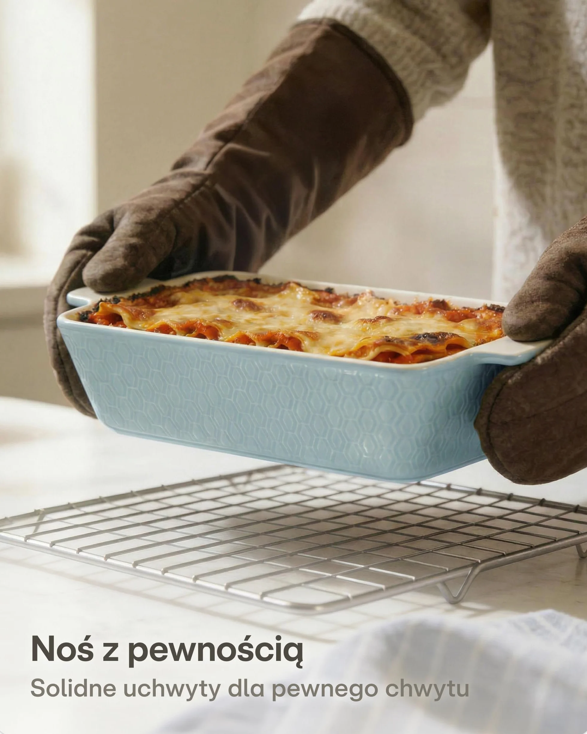 Ceramiczny Garnek do Zapiekanek Kwadratowy Nieprzywierający Czerwony Niebieski