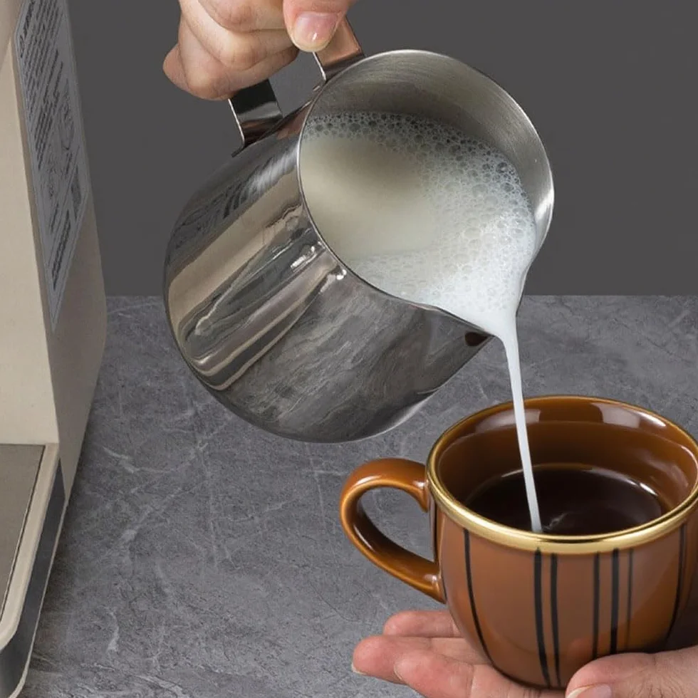LATRAT 150ml dzbanek do spieniania mleka ze stali nierdzewnej - akcesoria baristy, dzbanek do spieniania mleka do kawy, idealny do espresso, cappuccino i latté